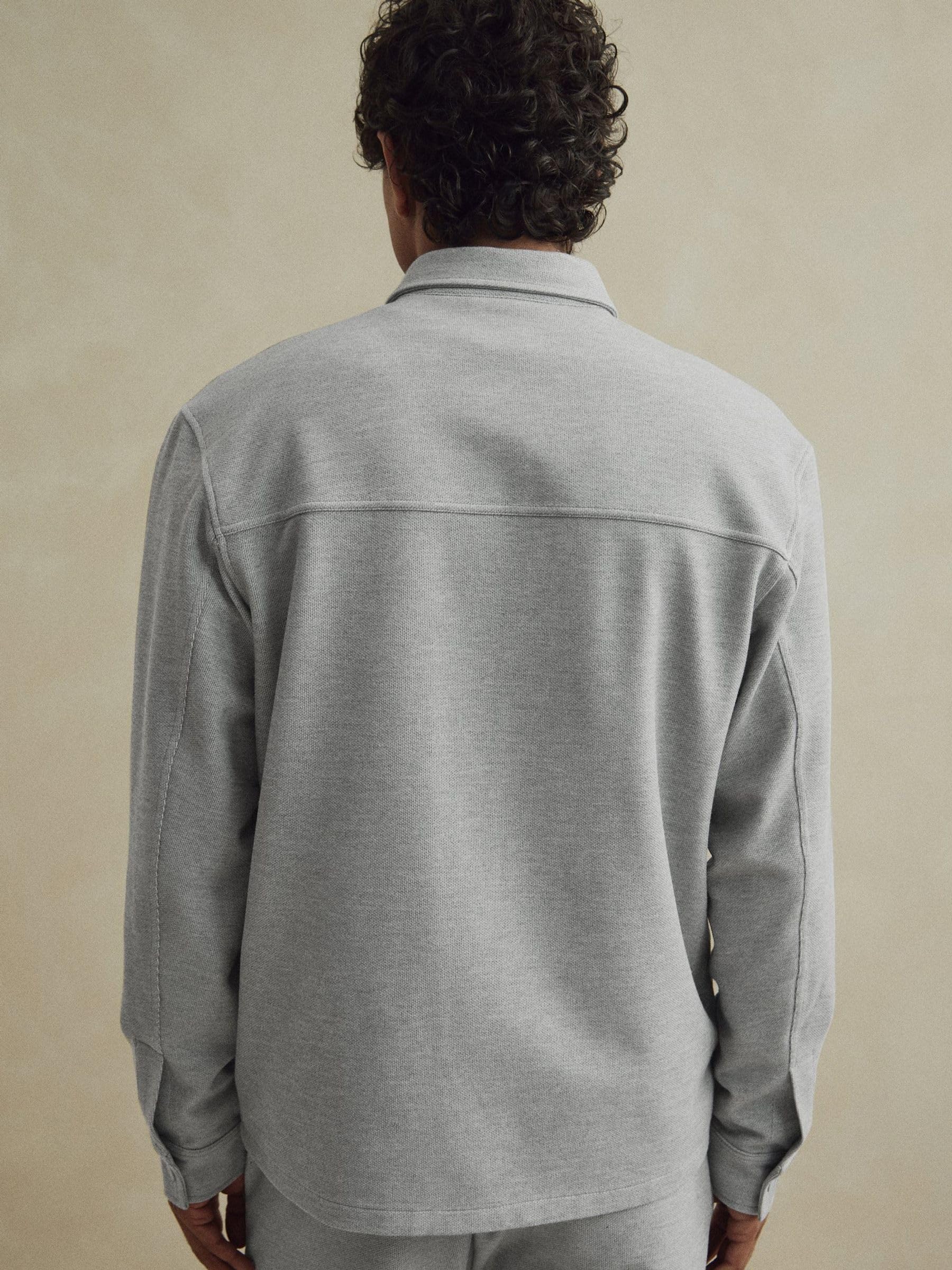 Next giacca camicia uomo twill jersey bottoni L