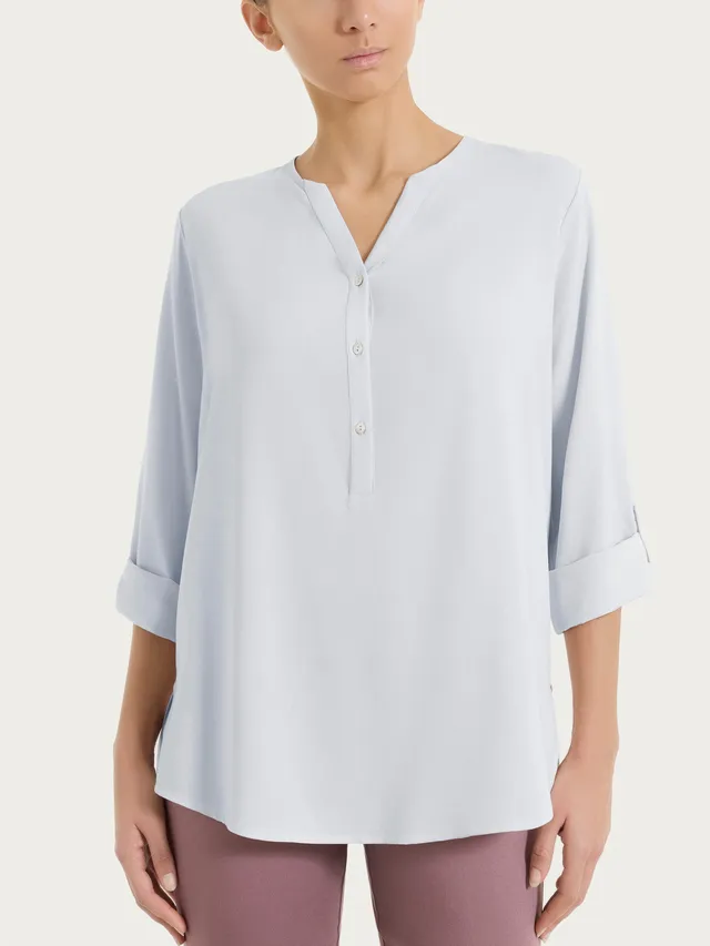Ragno Voile Stretch blusa serafino lilac viscosa