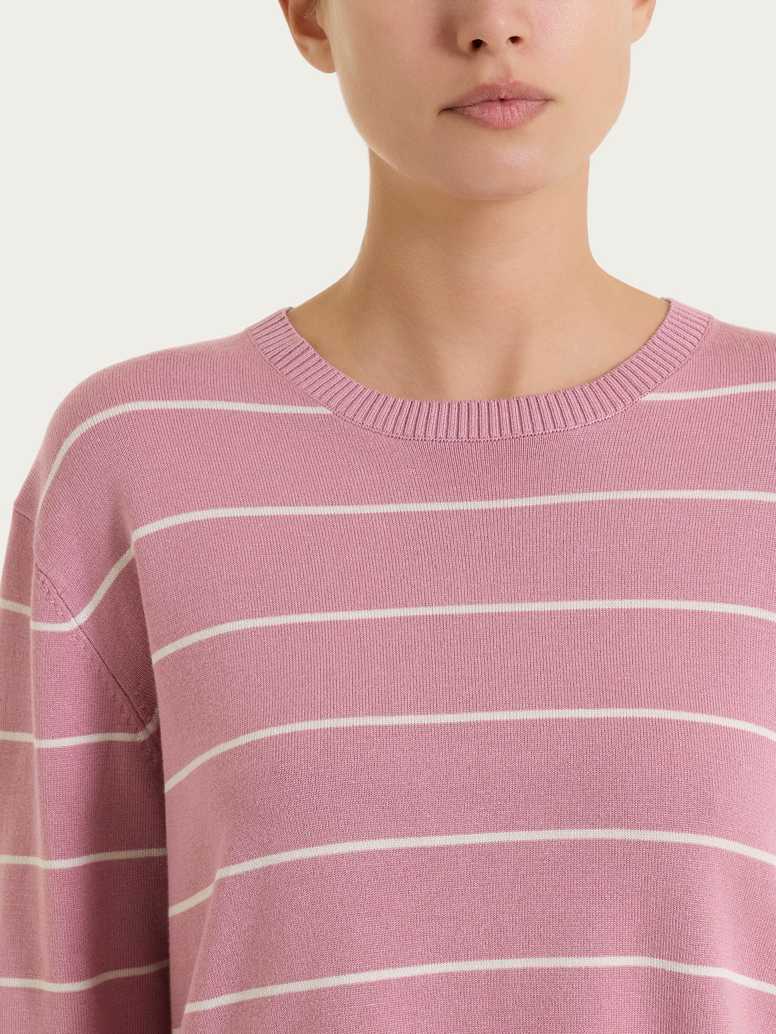 Ragno Four Seasons maglia girocollo righe lillas