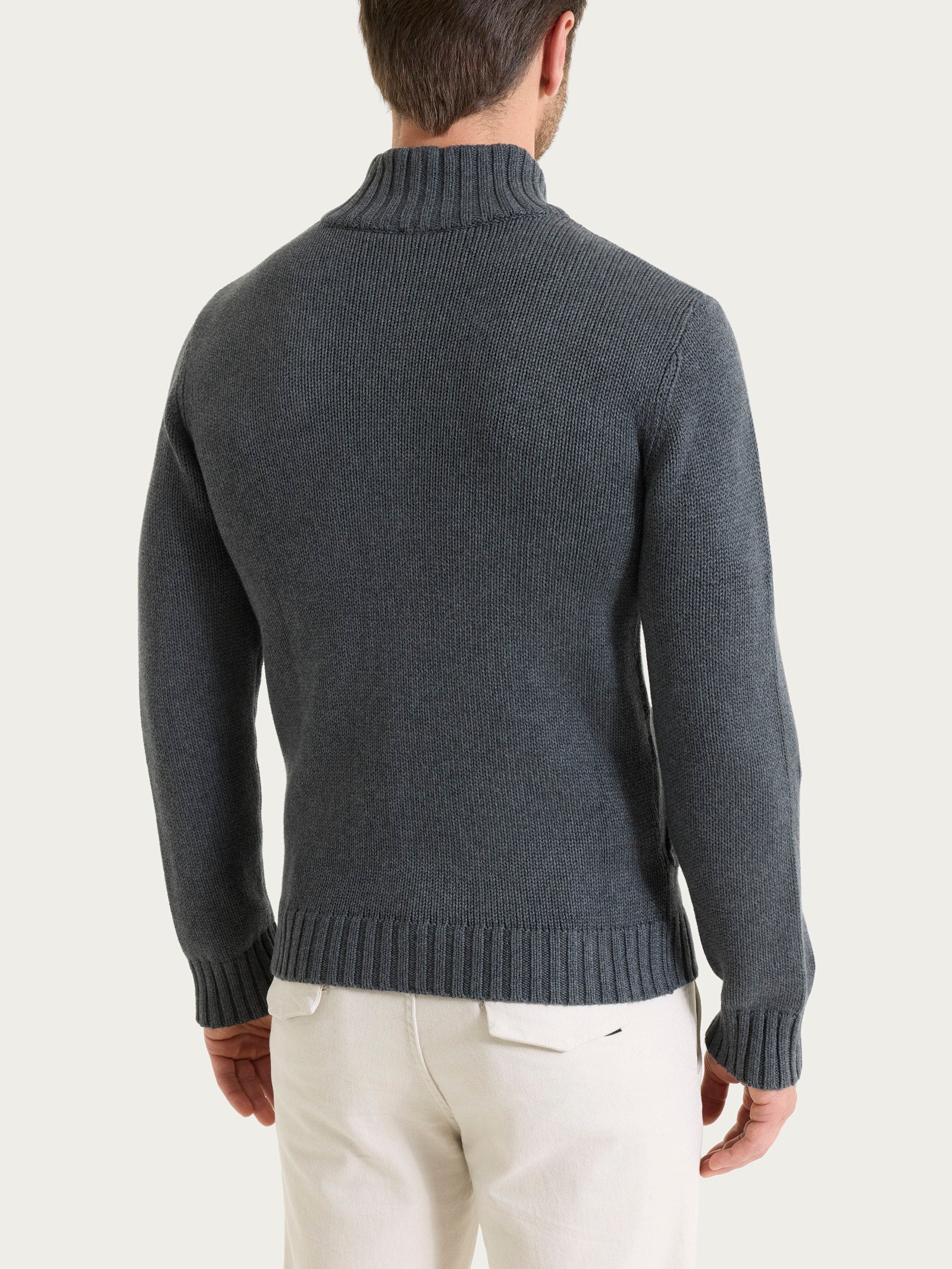 Ragno Winter Cotton Cardigan Zip Ardesia Mel. collo lupetto