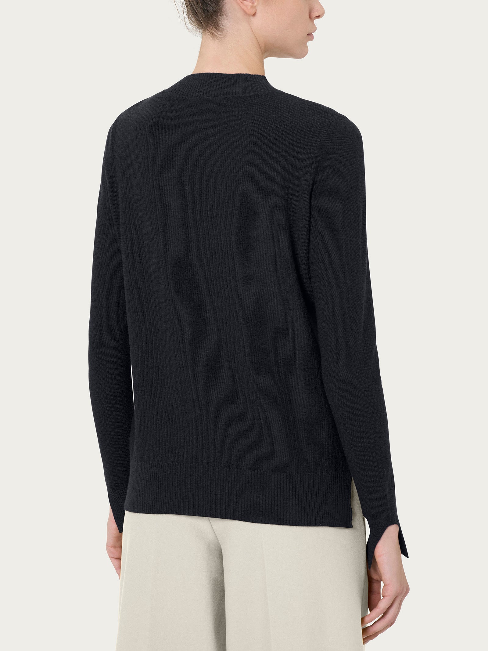 Ragno Super Soft Punto Riso Tartan maglia nero viscosa