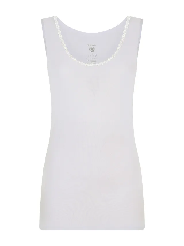 Ragno 100% Cotone Canottiera donna bianco puro cotone