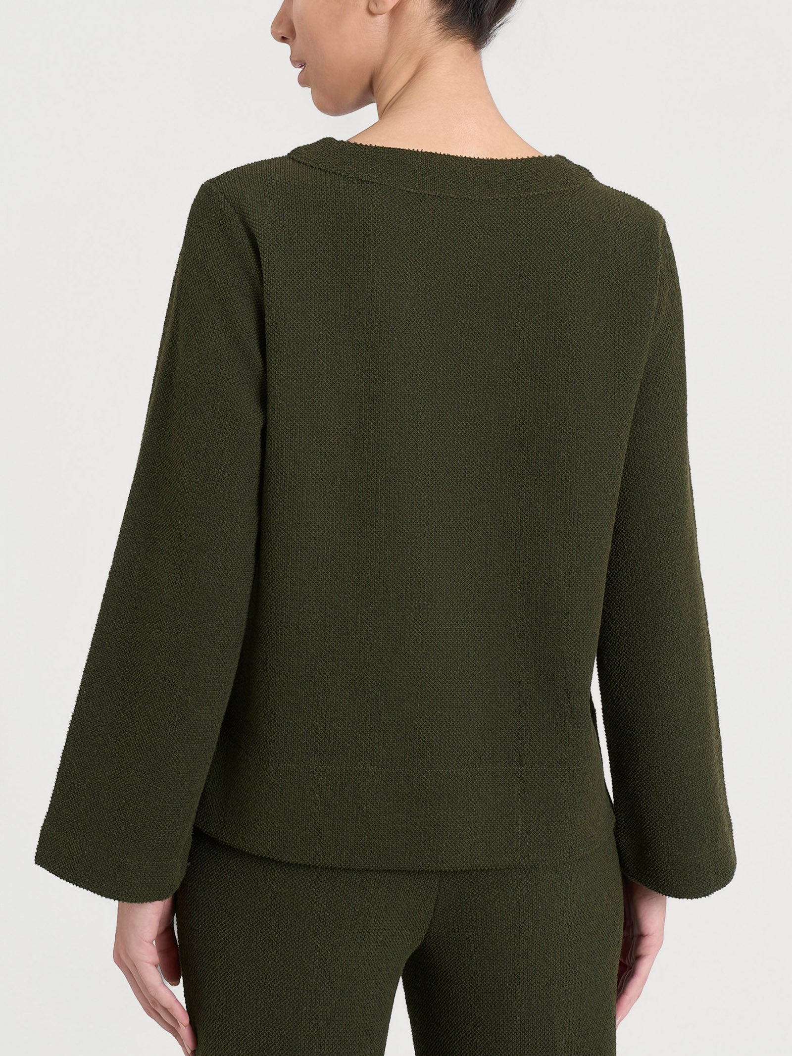 Ragno Japanese Fleece felpa girocollo donna Dark Olive calda