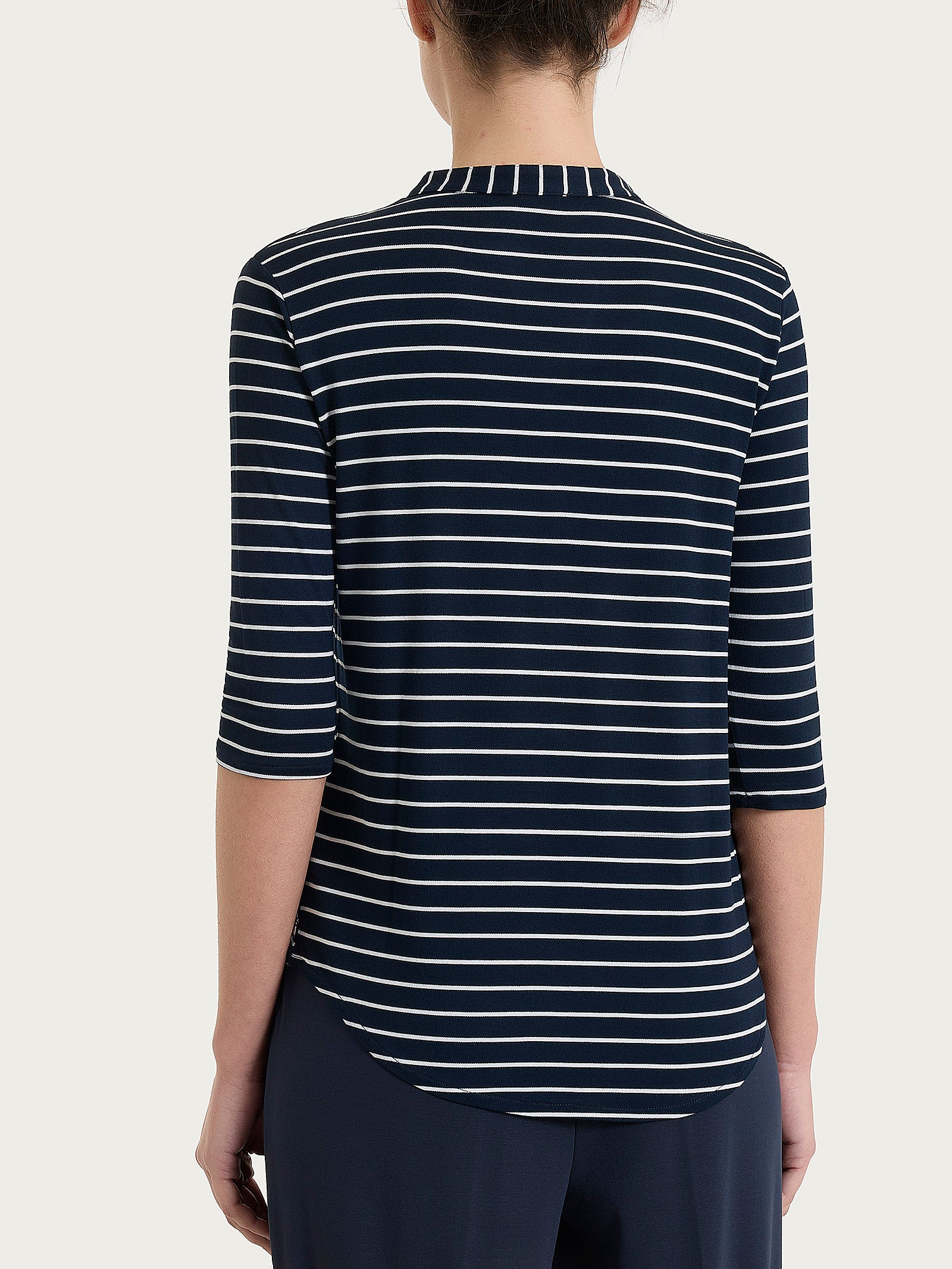 Ragno Summer Light serafino maglietta righe Fant.Bleu fresca
