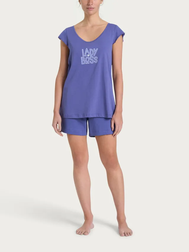 Ragno Jersey Cotone pigiama corto donna fantasia marlin