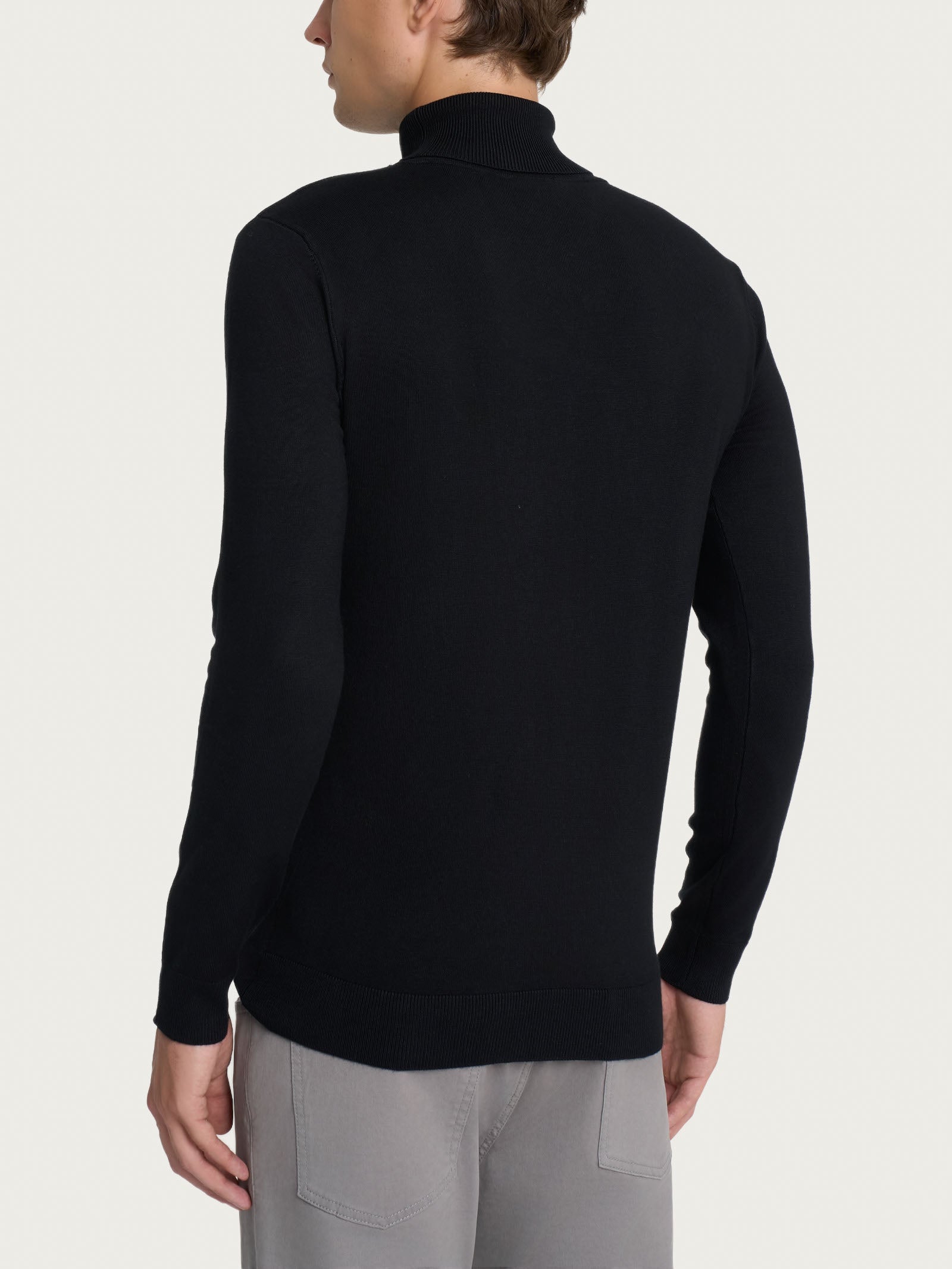 Ragno Four Seasons dolcevita viscosa nero uomo regular