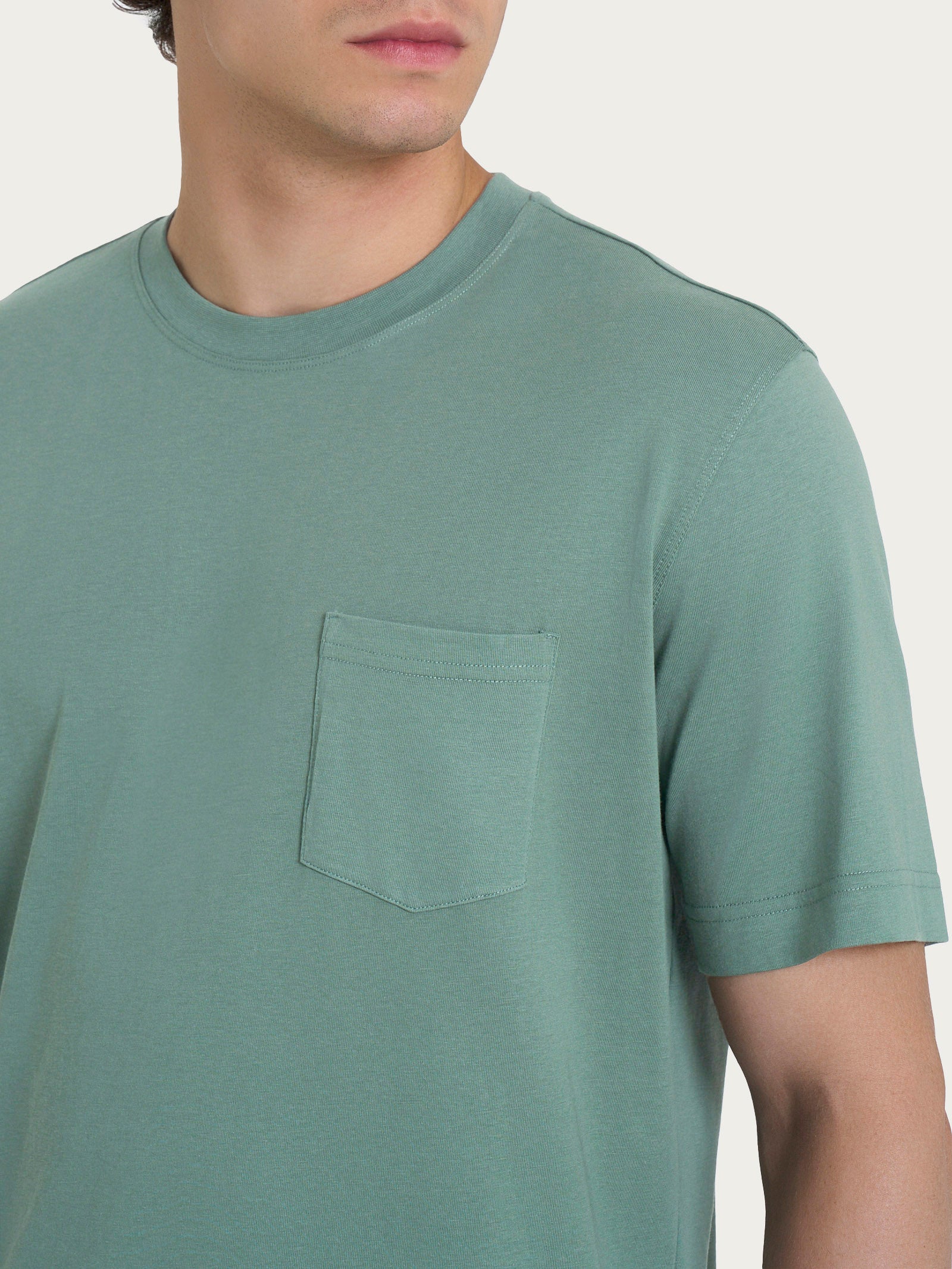 Ragno T-shirt Girocollo con Taschino Jersey Verde