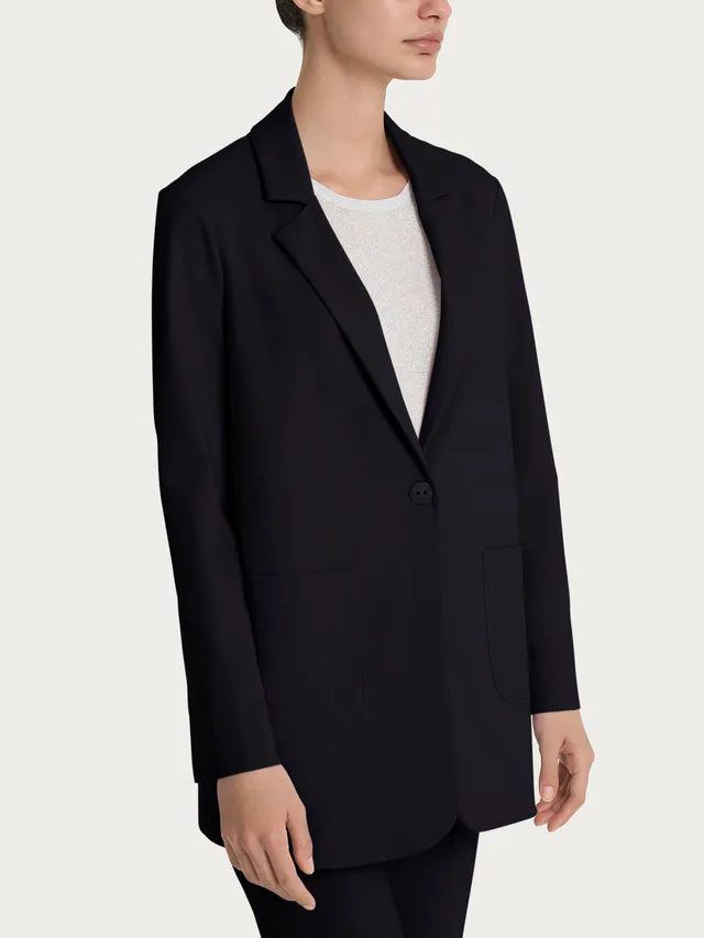 Ragno Compact Light blazer donna nero tessuto leggero
