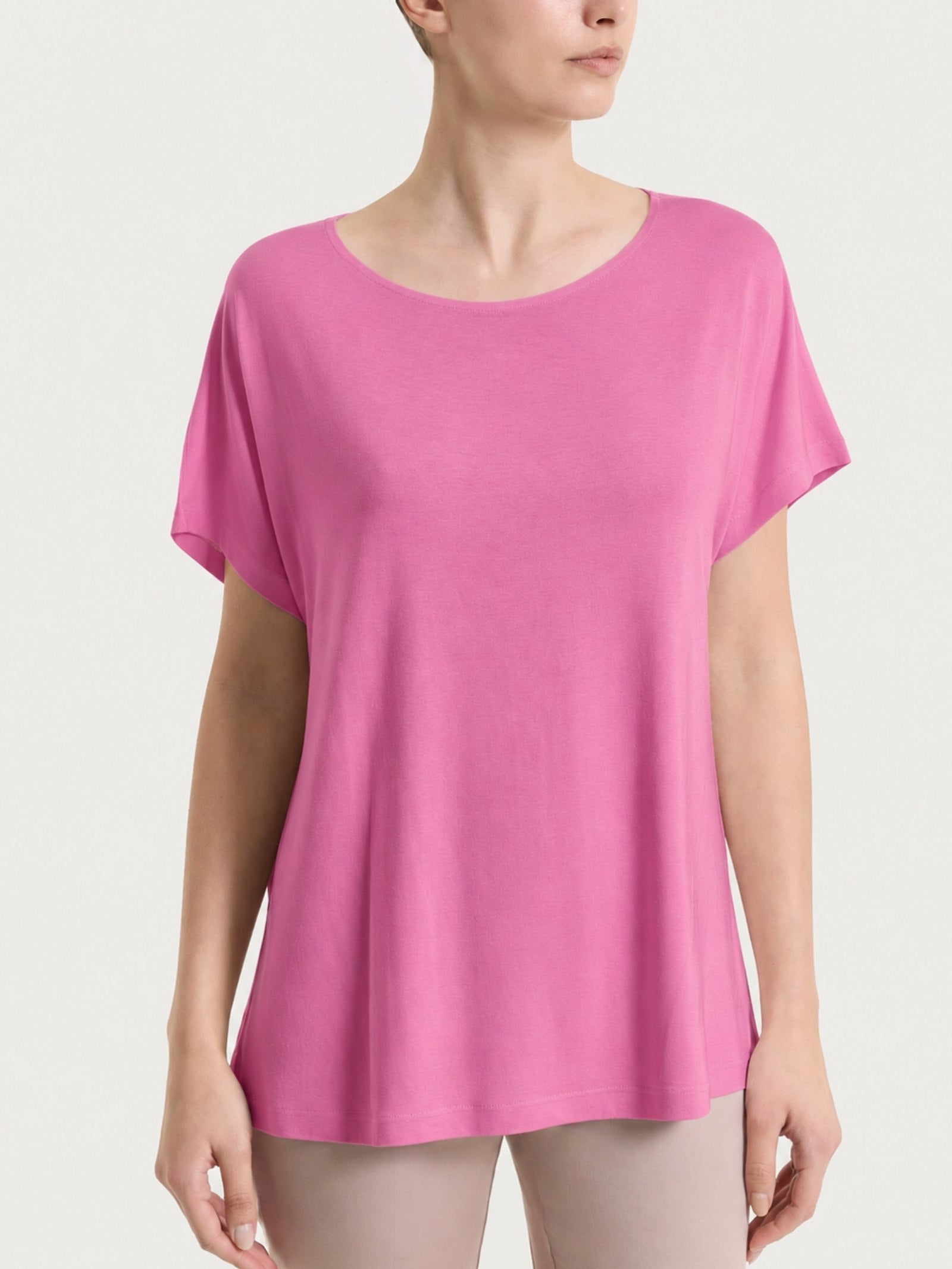 Ragno Viscosa Summer maglietta girocollo kimono Red Violet