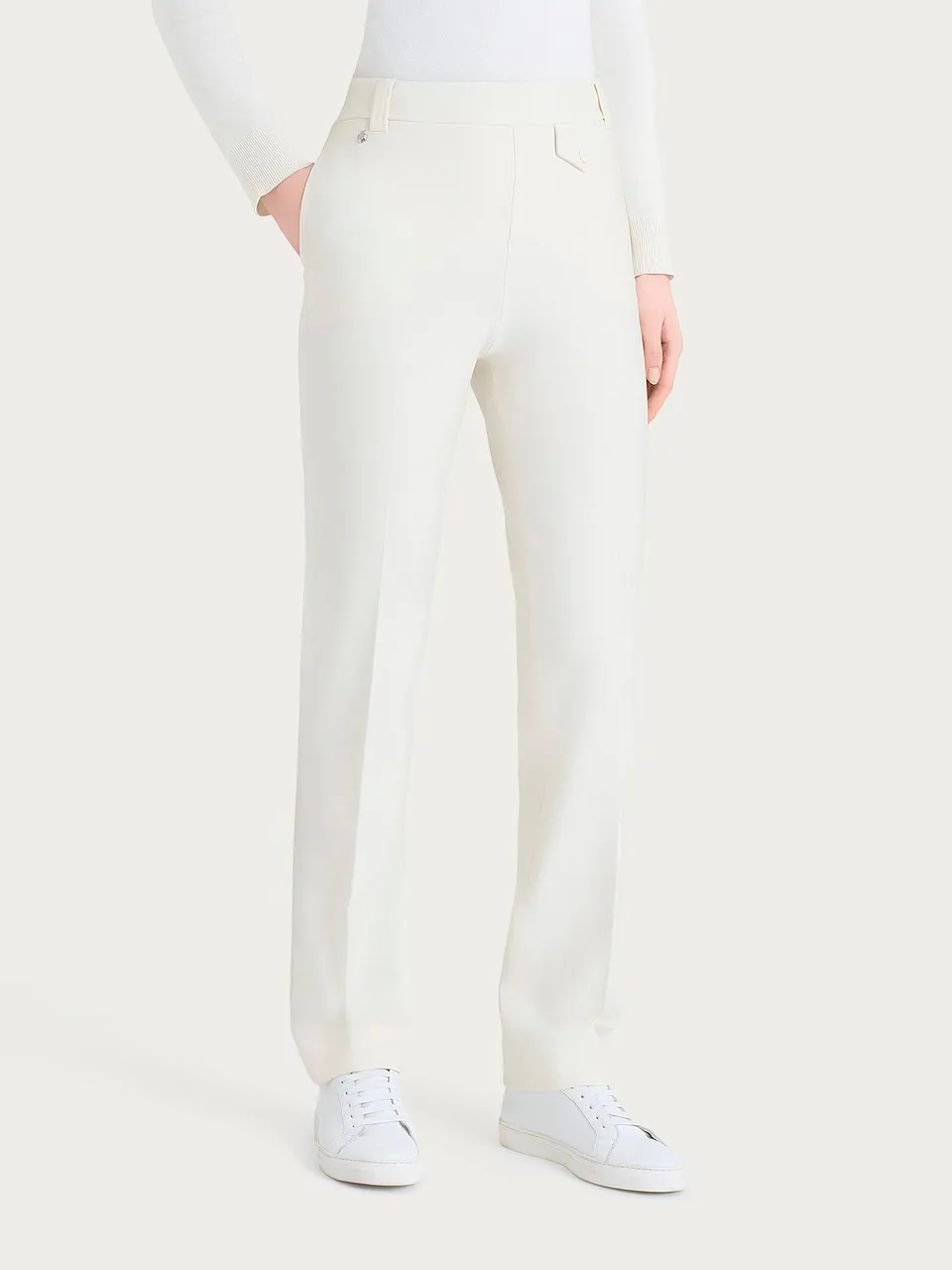 Ragno Compact pantalone dritto con taschino Avorio