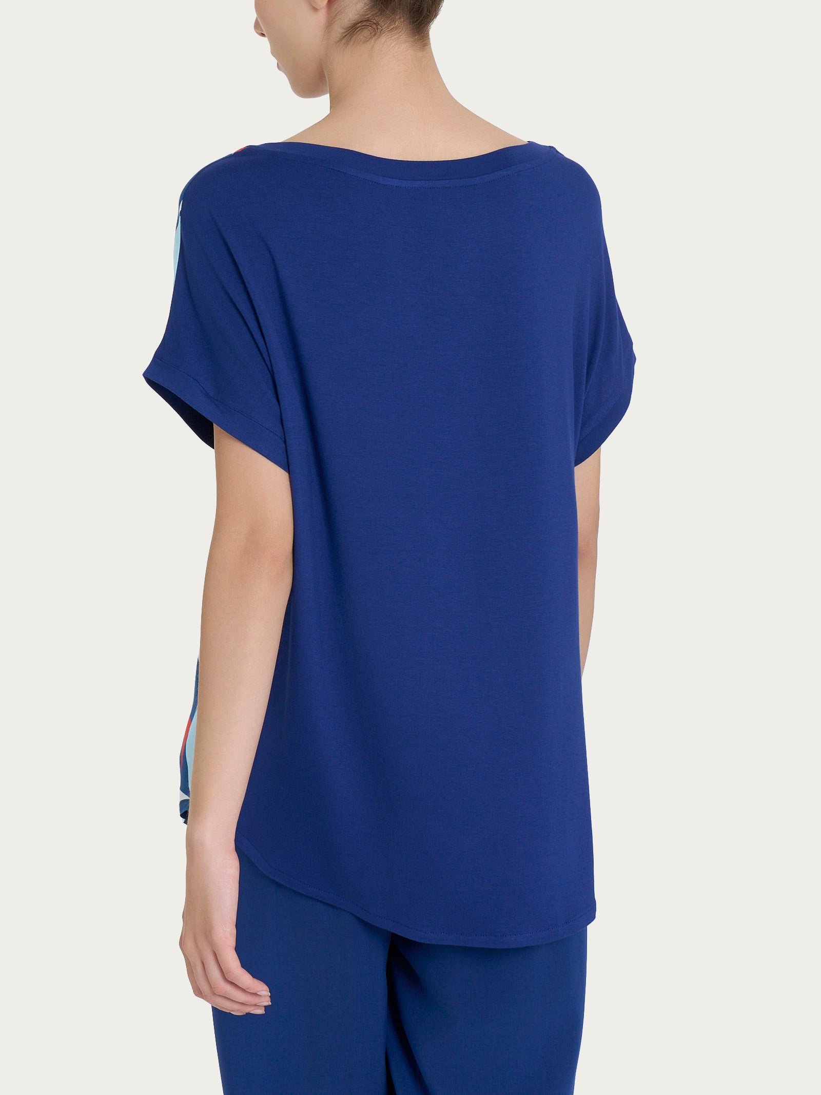 Ragno Maglietta Kimono t-shirt viscosa Blueberry