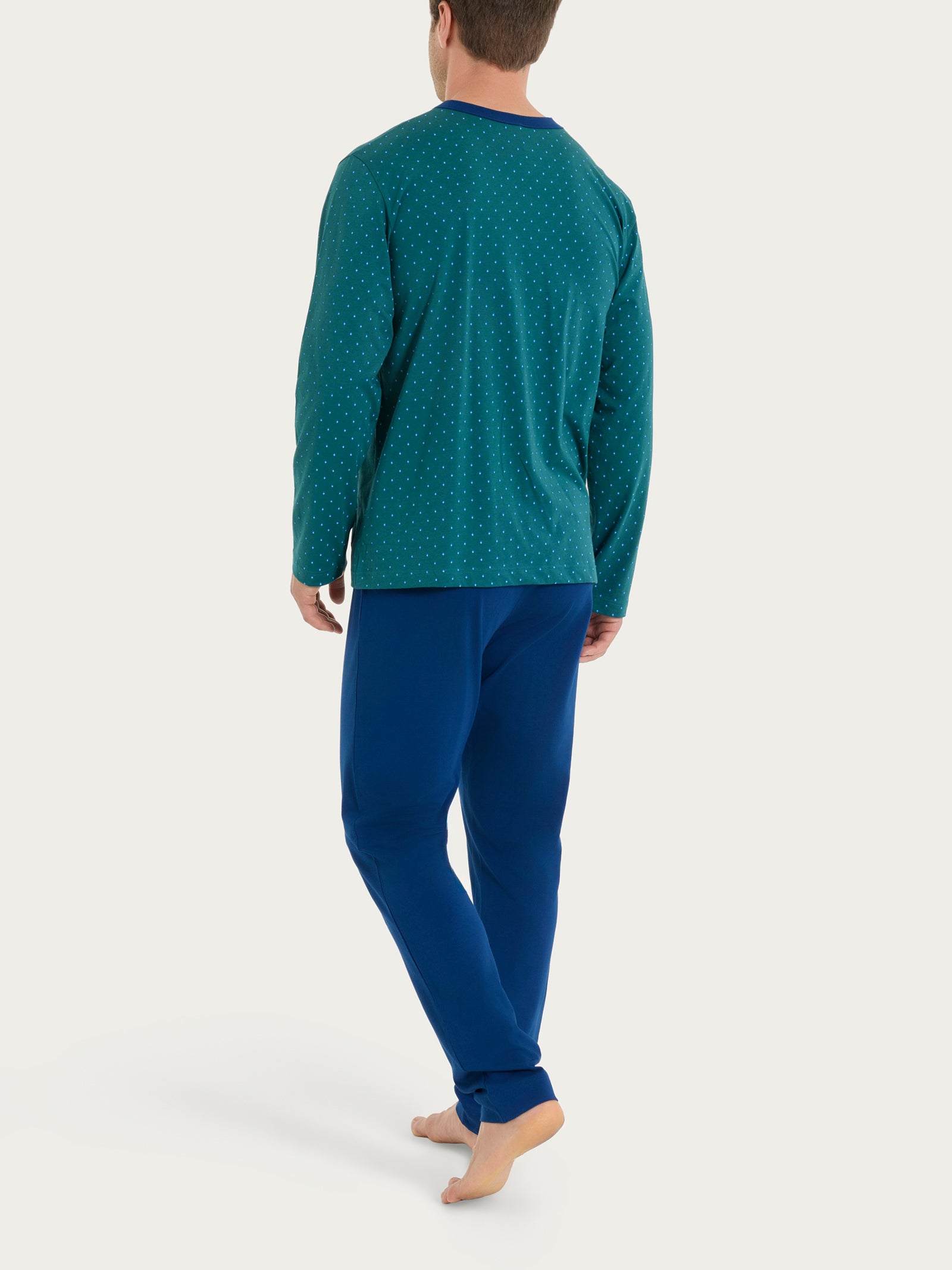 Ragno Sport pigiama aperto micro rombi jersey cotone verde bayberry 58-60