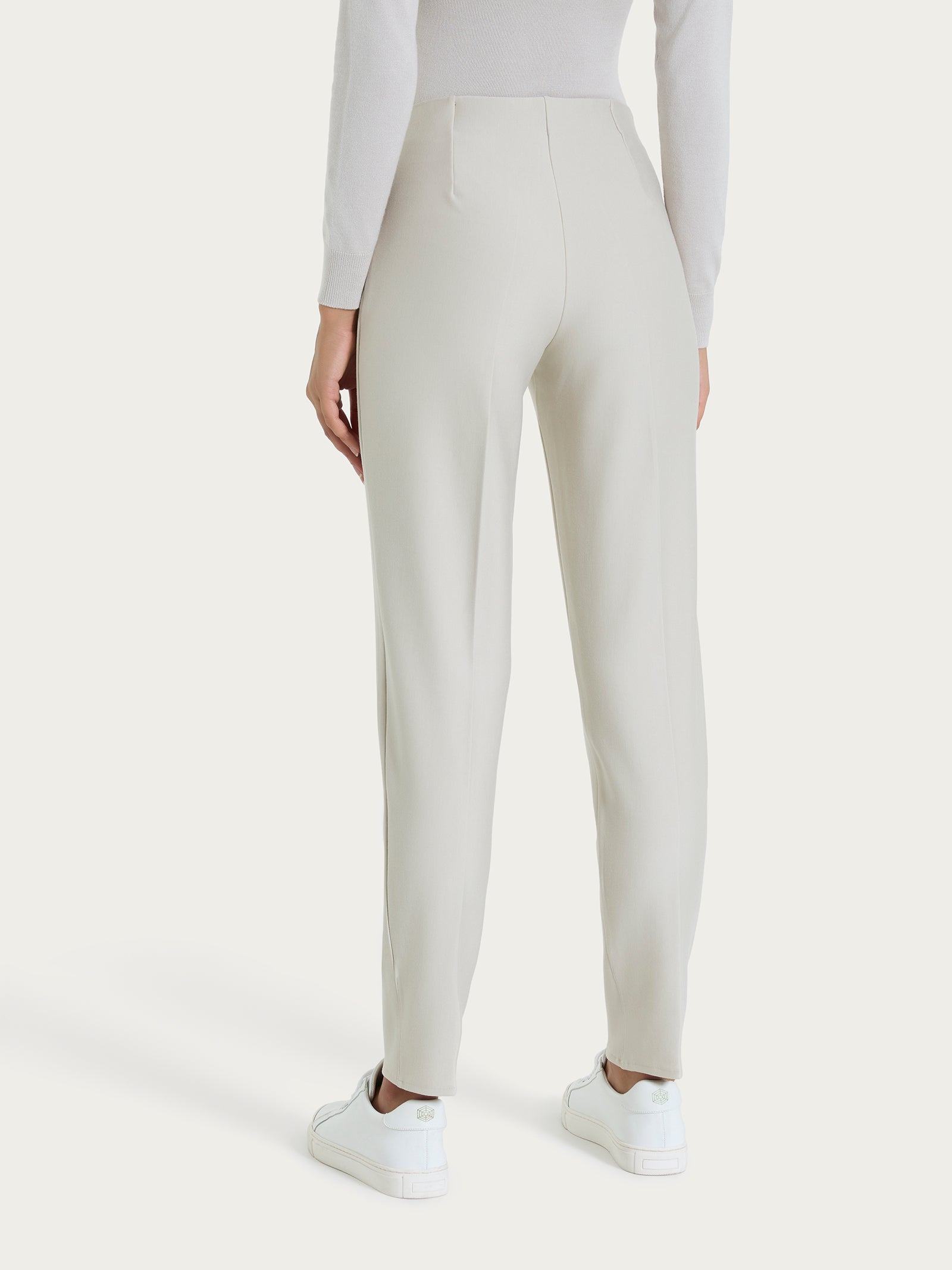 Ragno Compact pantalone sigaretta skinny Champignon con risvolto