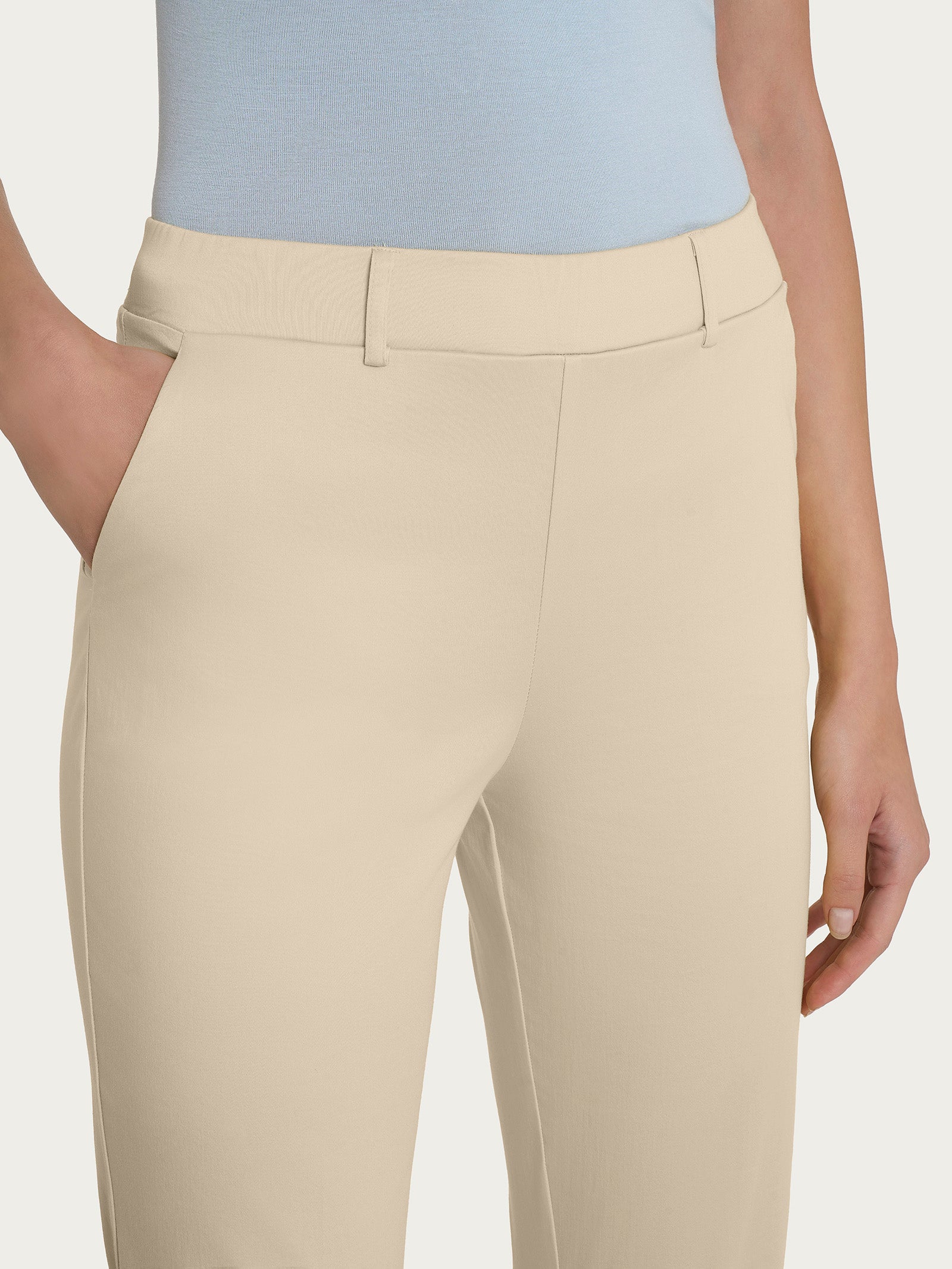 Ragno Satin Power Pantalone Straight Leg Wood Ash