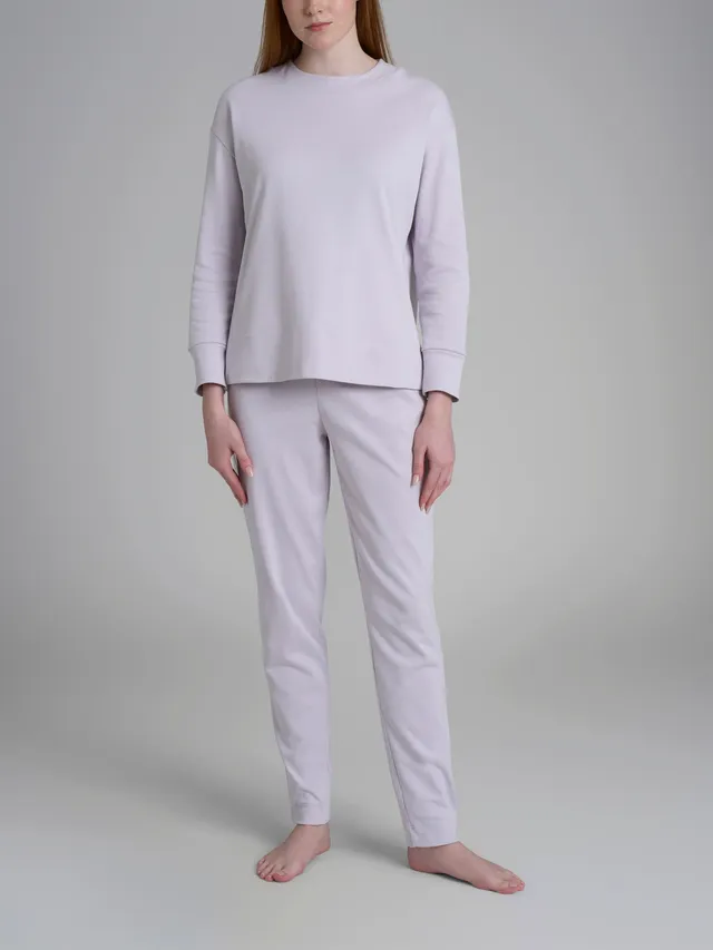Ragno Interlock Pigiama Lungo Girocollo Lavender Blue Cotone