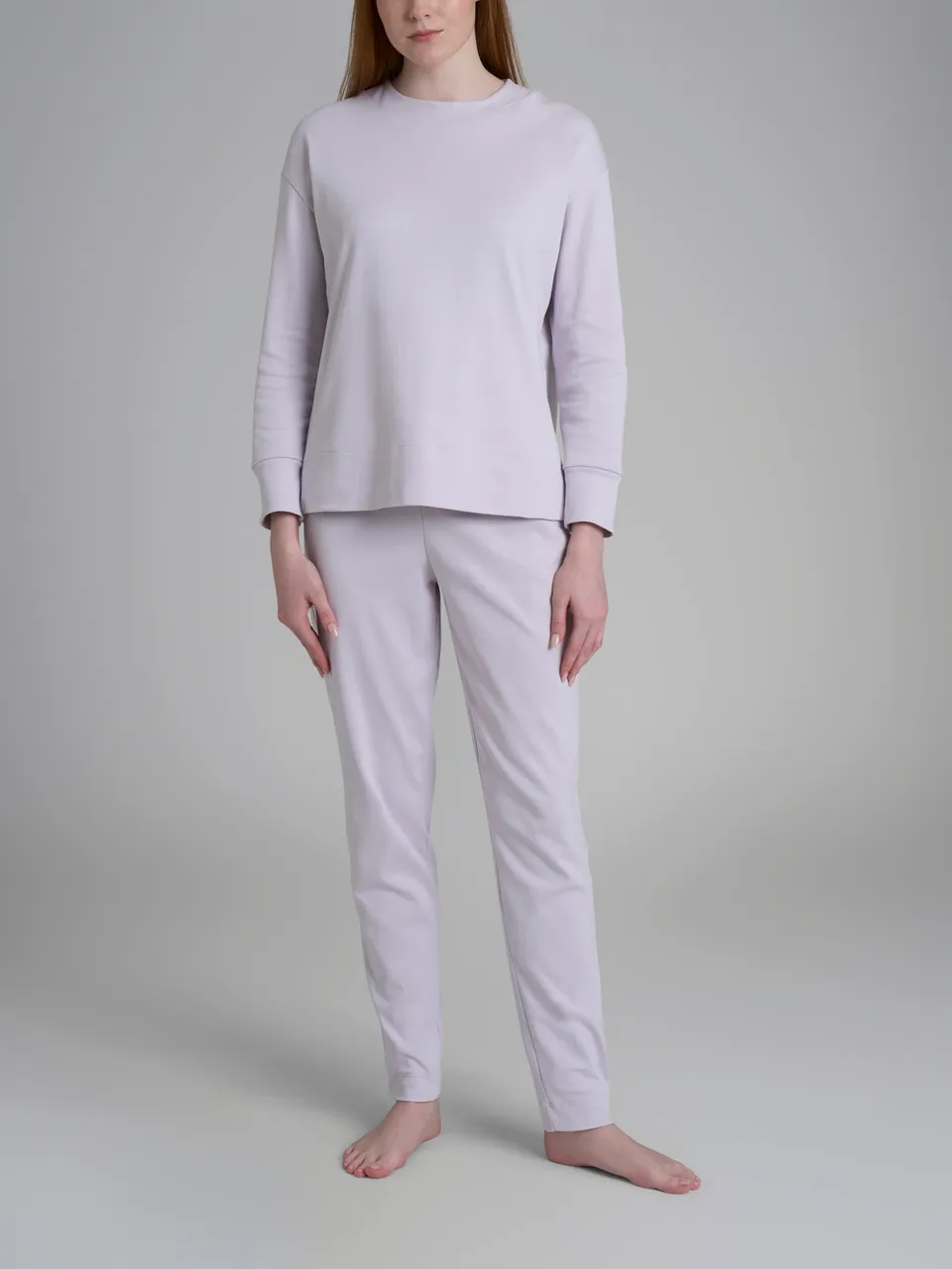 Ragno Interlock Pigiama Lungo Girocollo Lavender Blue Cotone