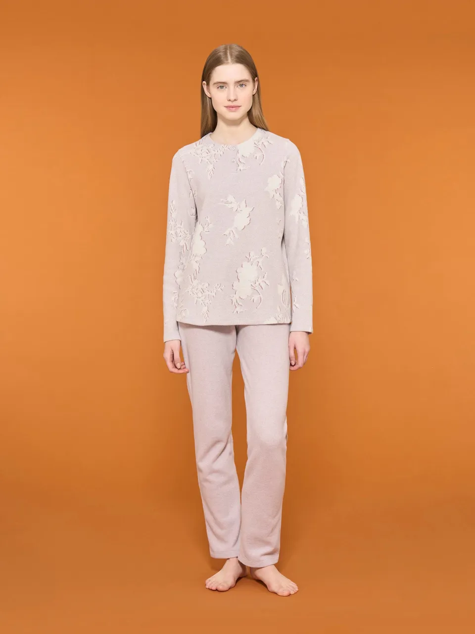 Ragno Cotton Eco Pile pigiama serafino Mirtillo