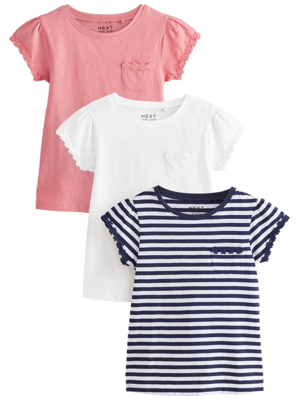 Next T-shirt bambina cotone margherite 8 anni 3 pezzi