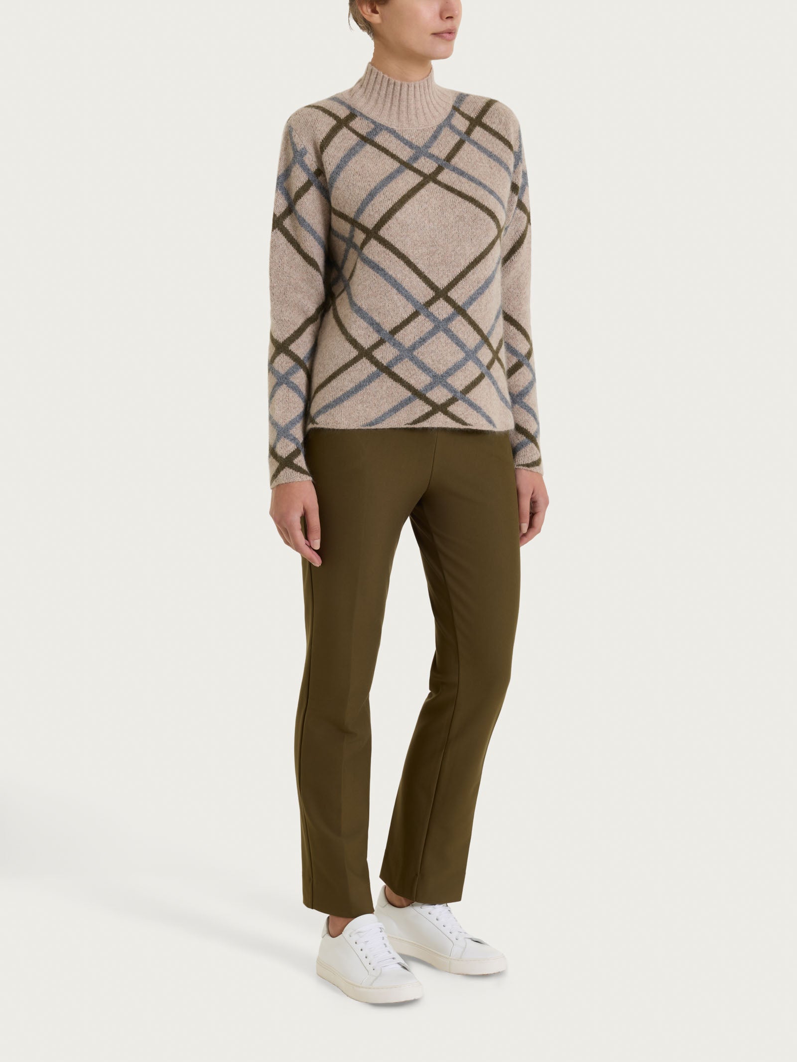 Ragno Natural Soft Lupetto Check Donna Zenzero Melange