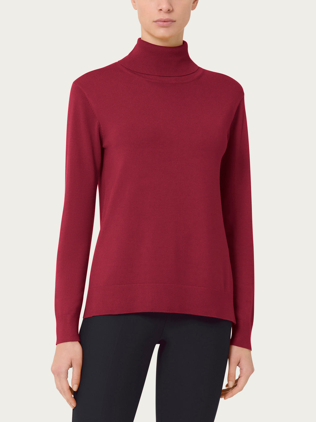 Ragno Four Seasons Turtleneck maglia dolcevita rosso tibetano viscosa