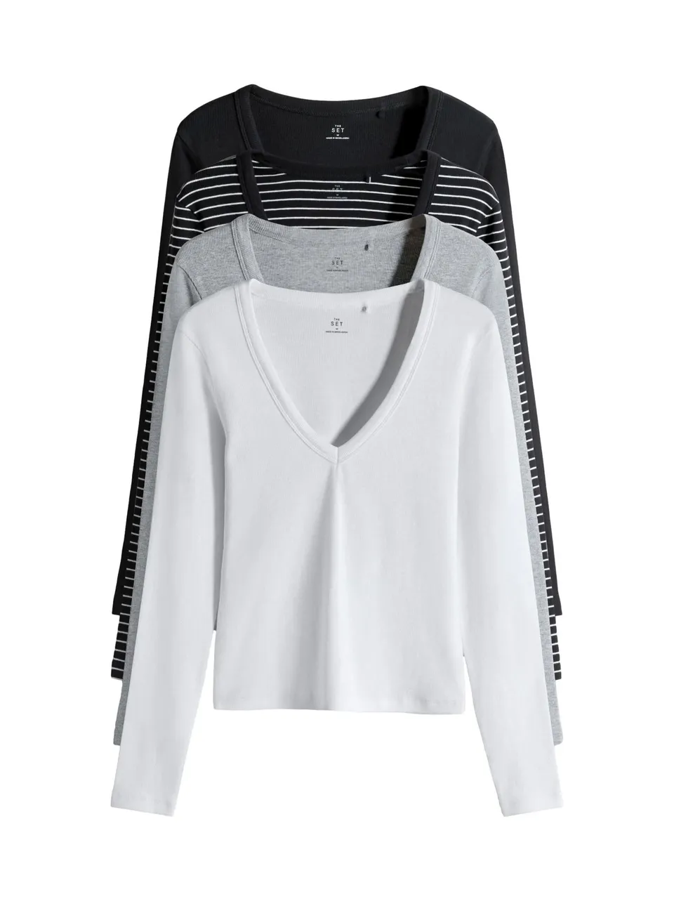 Geo Next The Set Maglia Manica Lunga Scollo V Maglietta 4 Pezzi XL