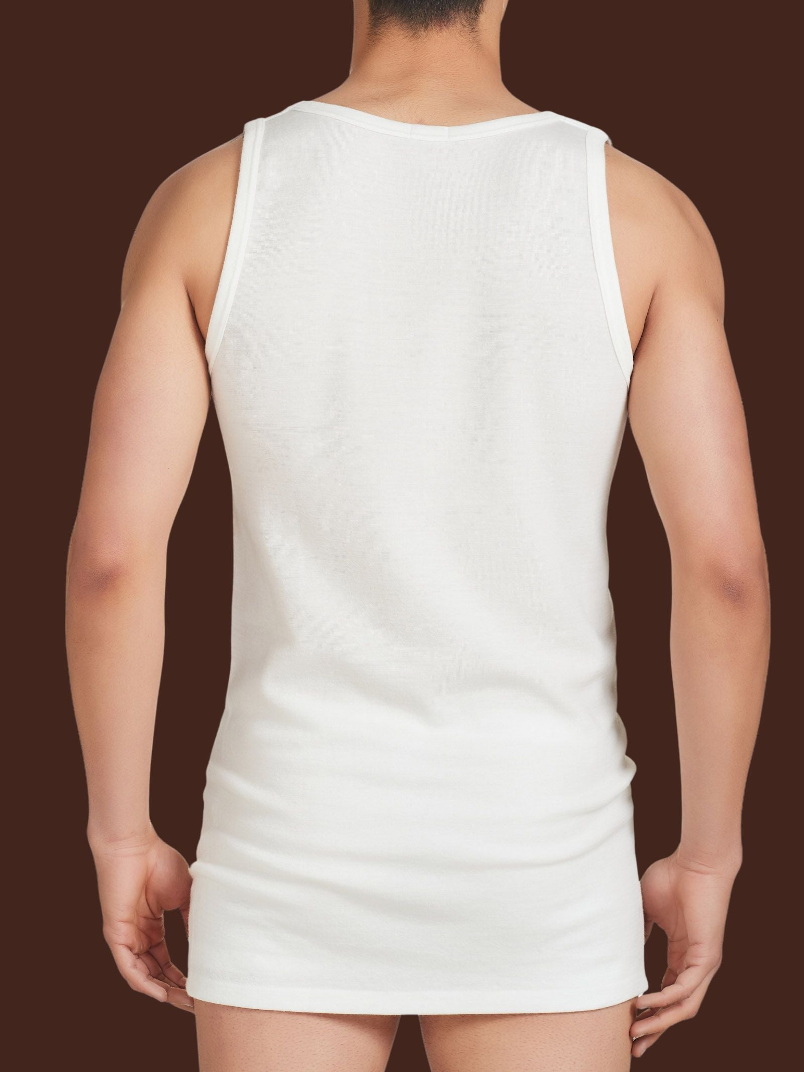 Ragno Sintonia Luxury canottiera spalla larga lana cotone bianco lana