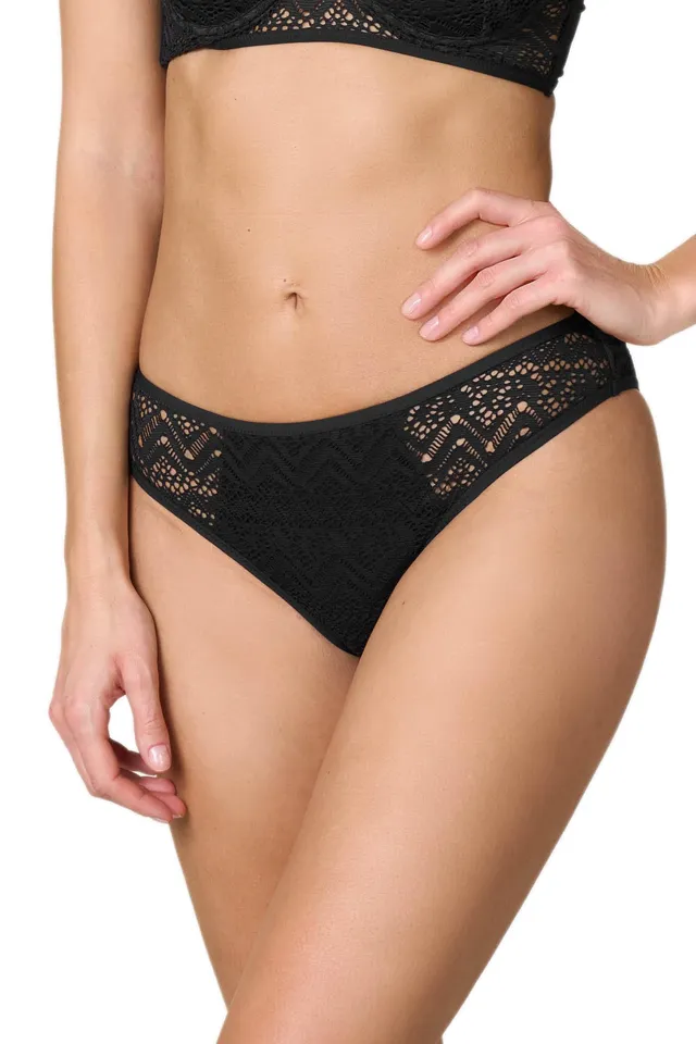 Goldenpoint Delfi slip bikini pizzo macramè tinta unita