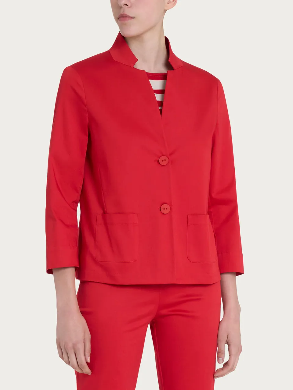 Ragno Satin Power short blazer donna salsa in cotone