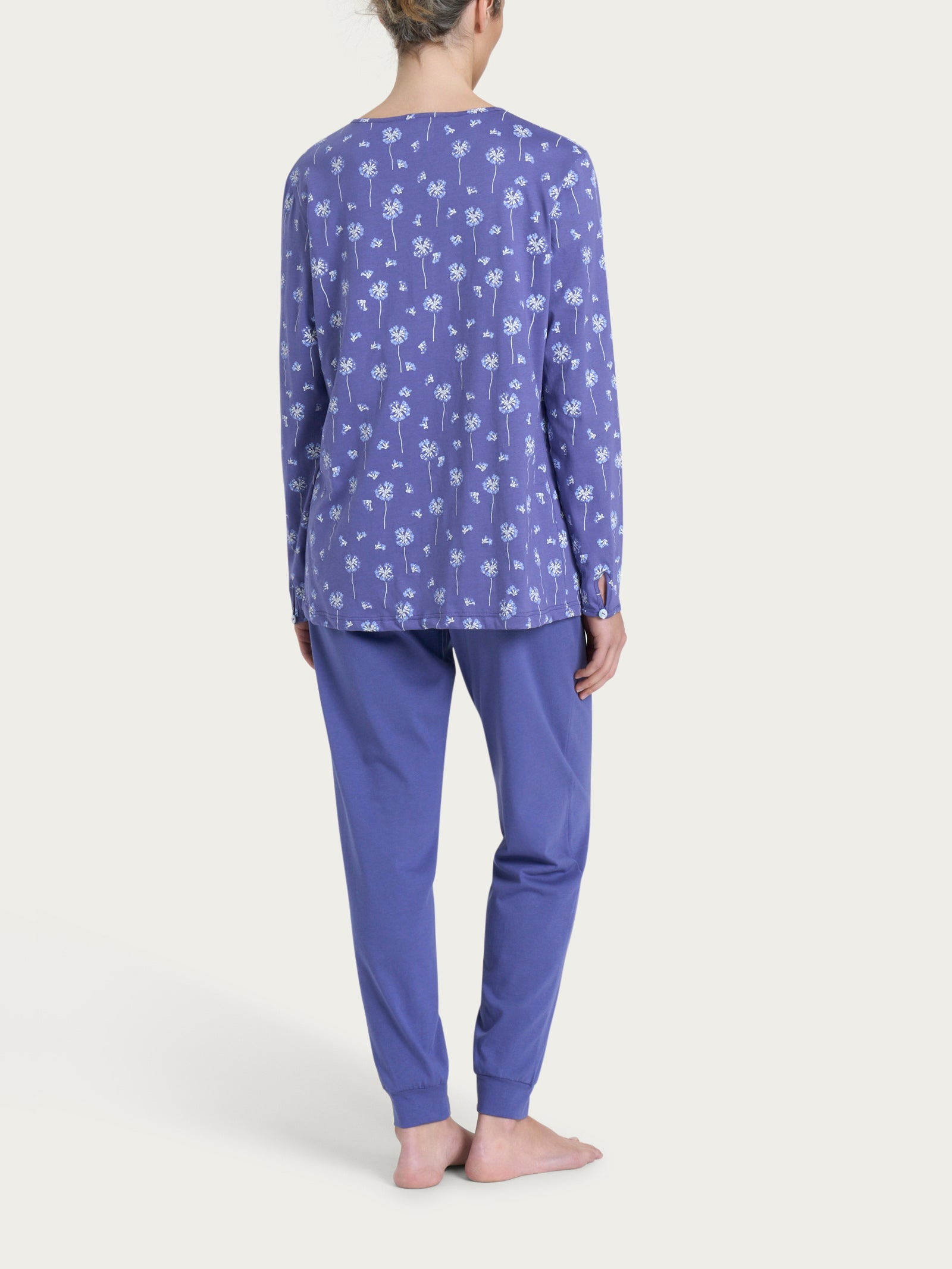 Ragno Jersey Cotone Pigiama Aperto Donna Blu Marlin