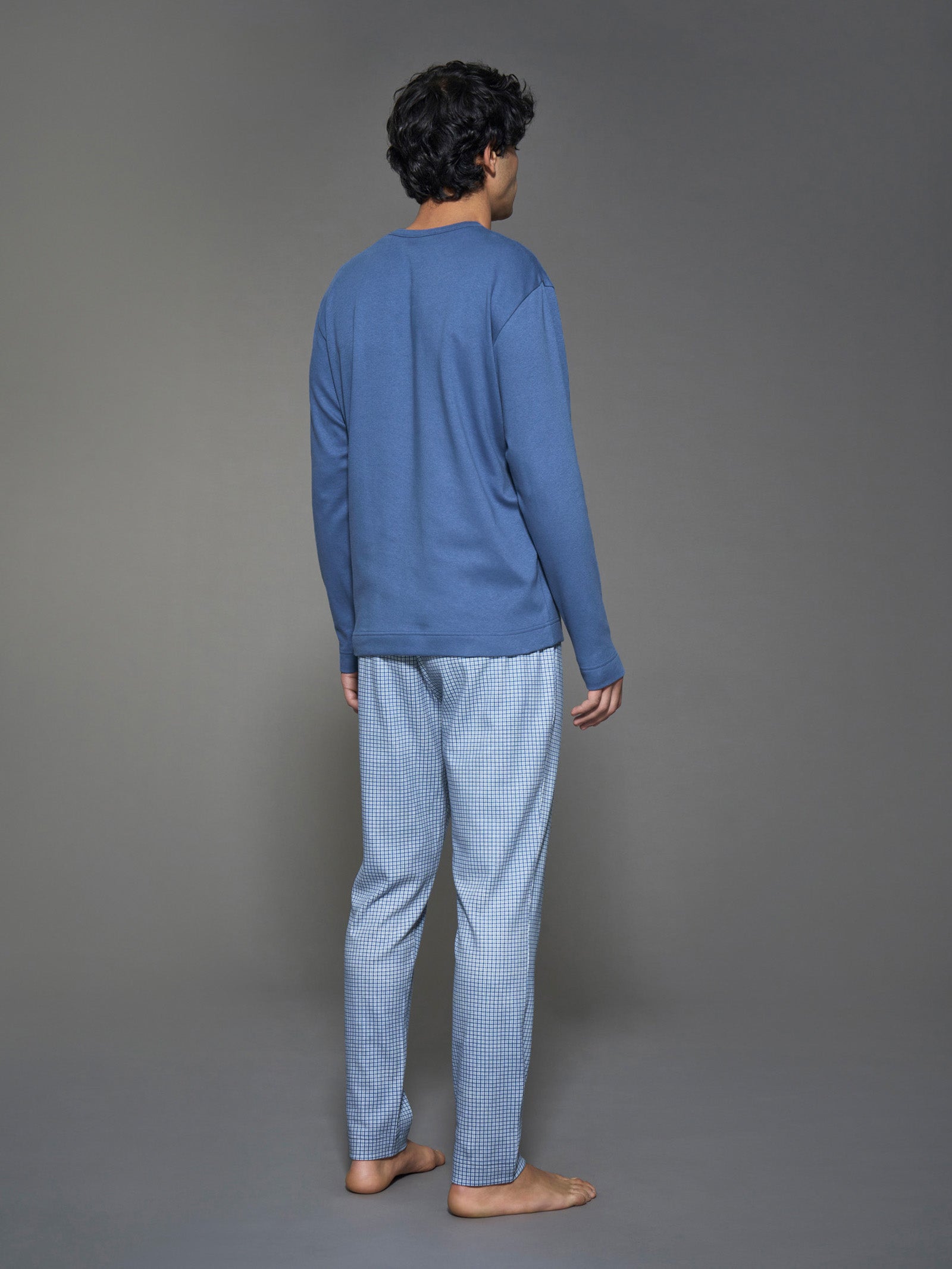Ragno Pigiama uomo Bijou Blue interlock caldo cotone