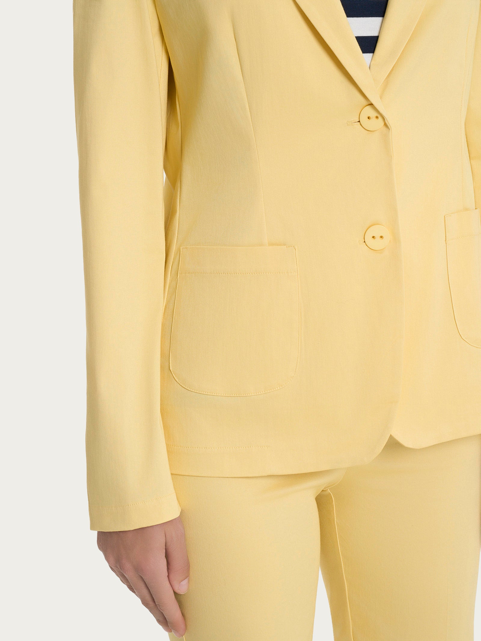 Ragno Satin Power blazer donna 2 bottoni pale banana cotone