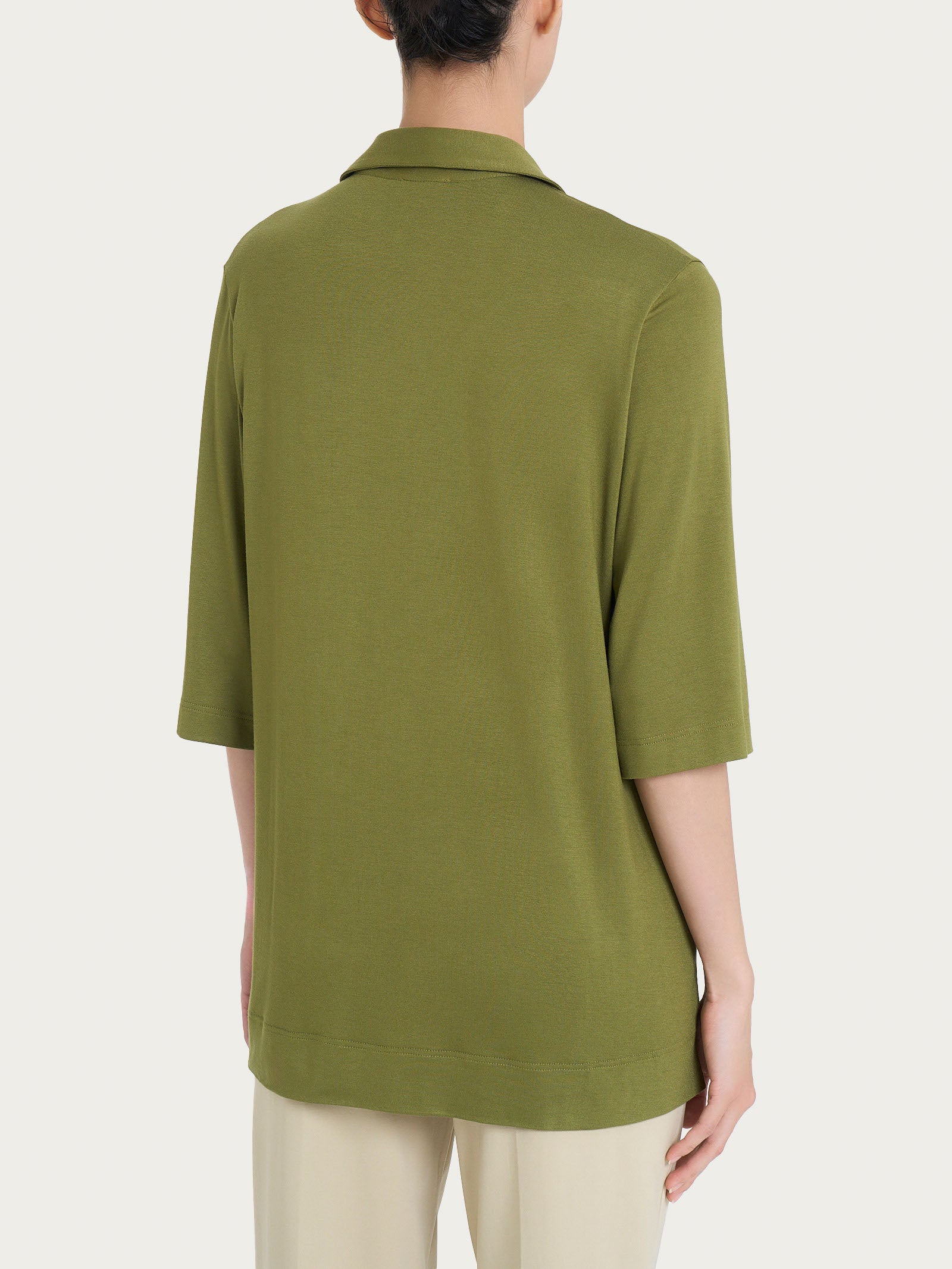 Ragno Viscosa Summer Polo 3/4 Donna Sphagnum