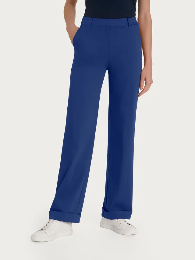 Ragno Satin Power pantalone dritto cotone Blueberry