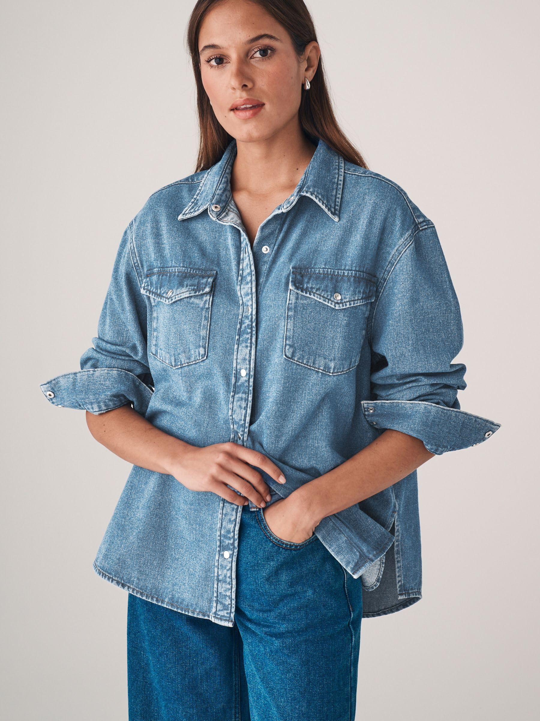 Next The Set Camicie Jeans Donna 2 Pezzi Cotone