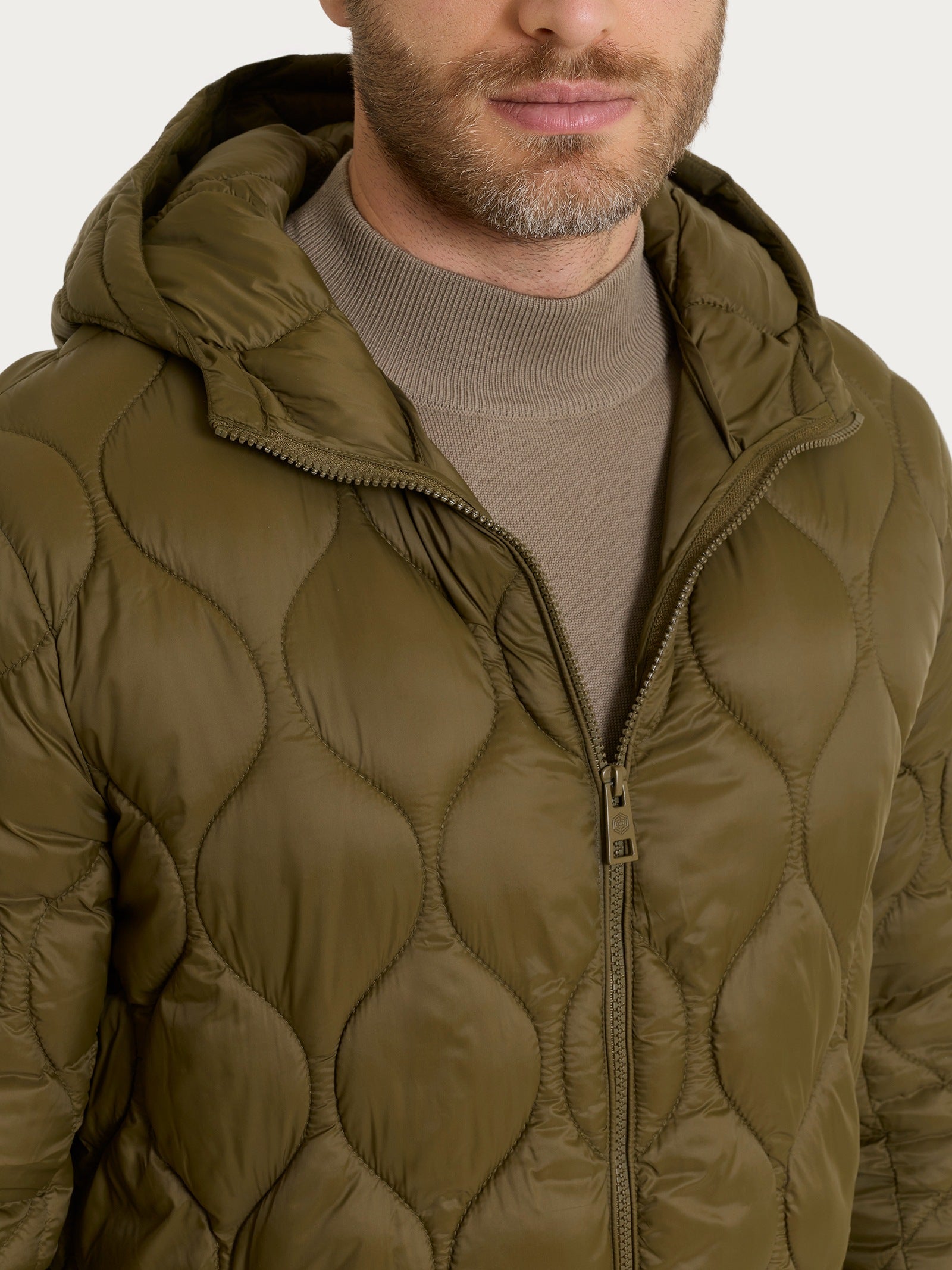 Ragno Onion Quilt piumino cappuccio uomo Dark Olive