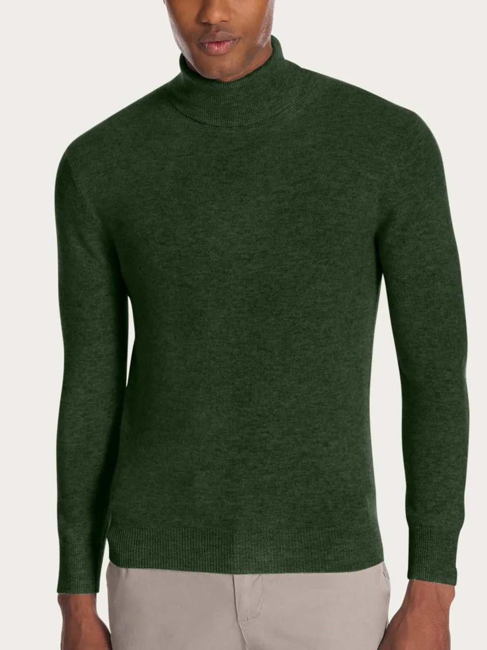 Ragno Cashmerino maglia dolcevita uomo Kombu Green Mel.