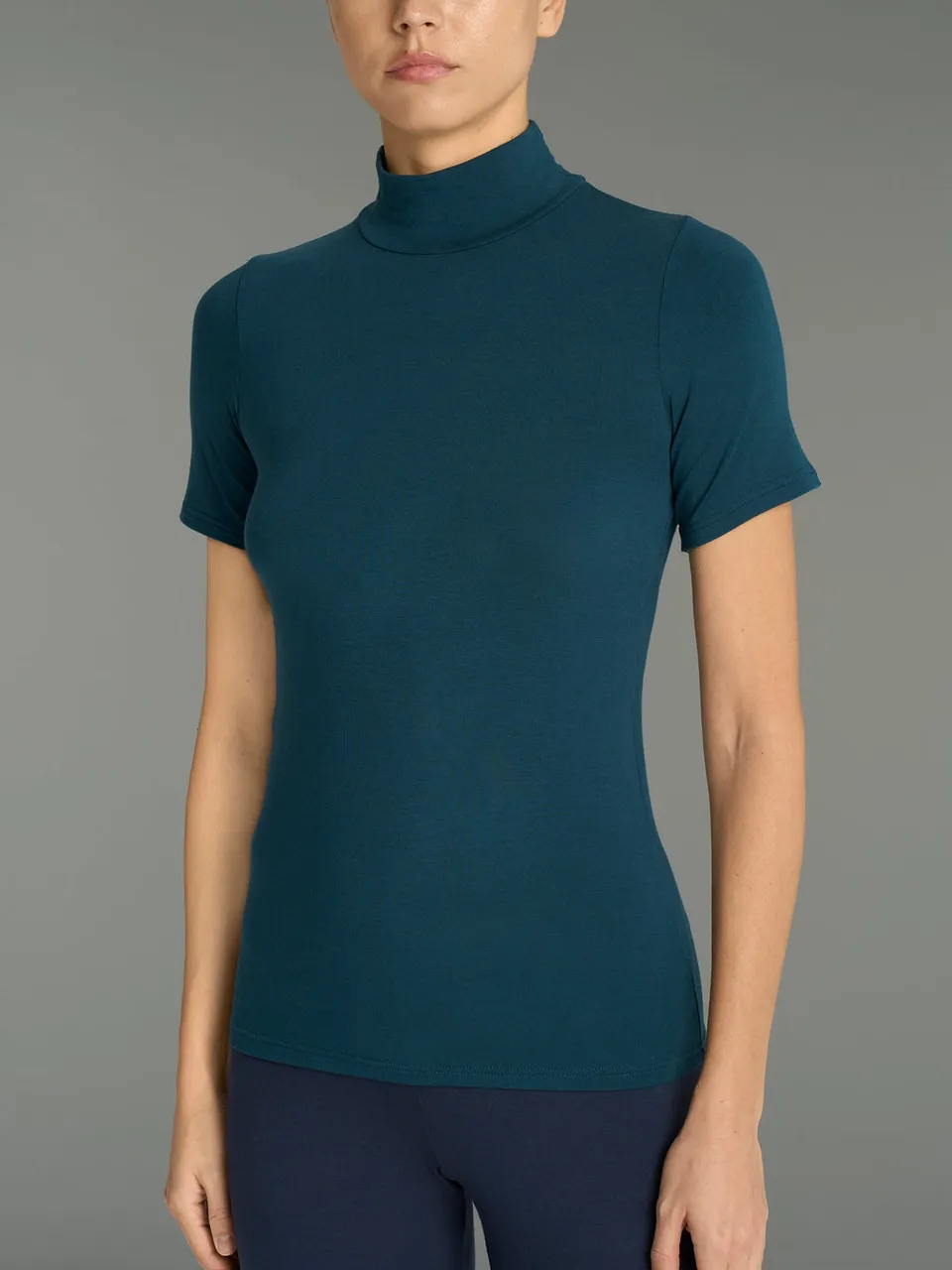 Ragno Viscosa Summer Eco Viscose t-shirt collo alto verde reflecting pond