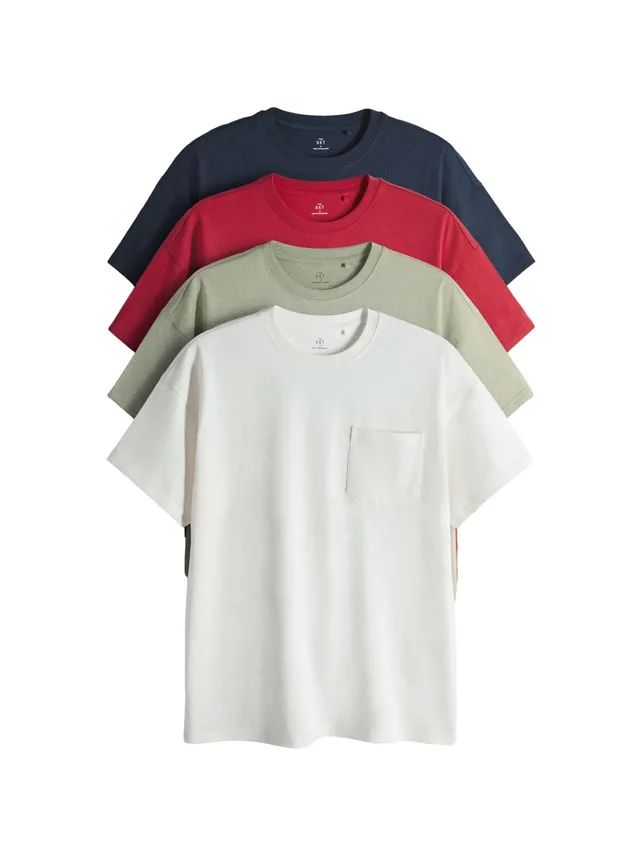 Geo Next The Set T-shirt cotone pesante uomo 4 pezzi con tasca
