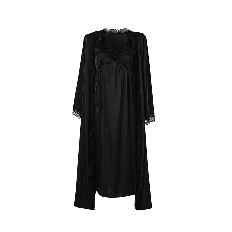 Maria Grazia Severi Midnight Lace completo notte seta nero pizzo