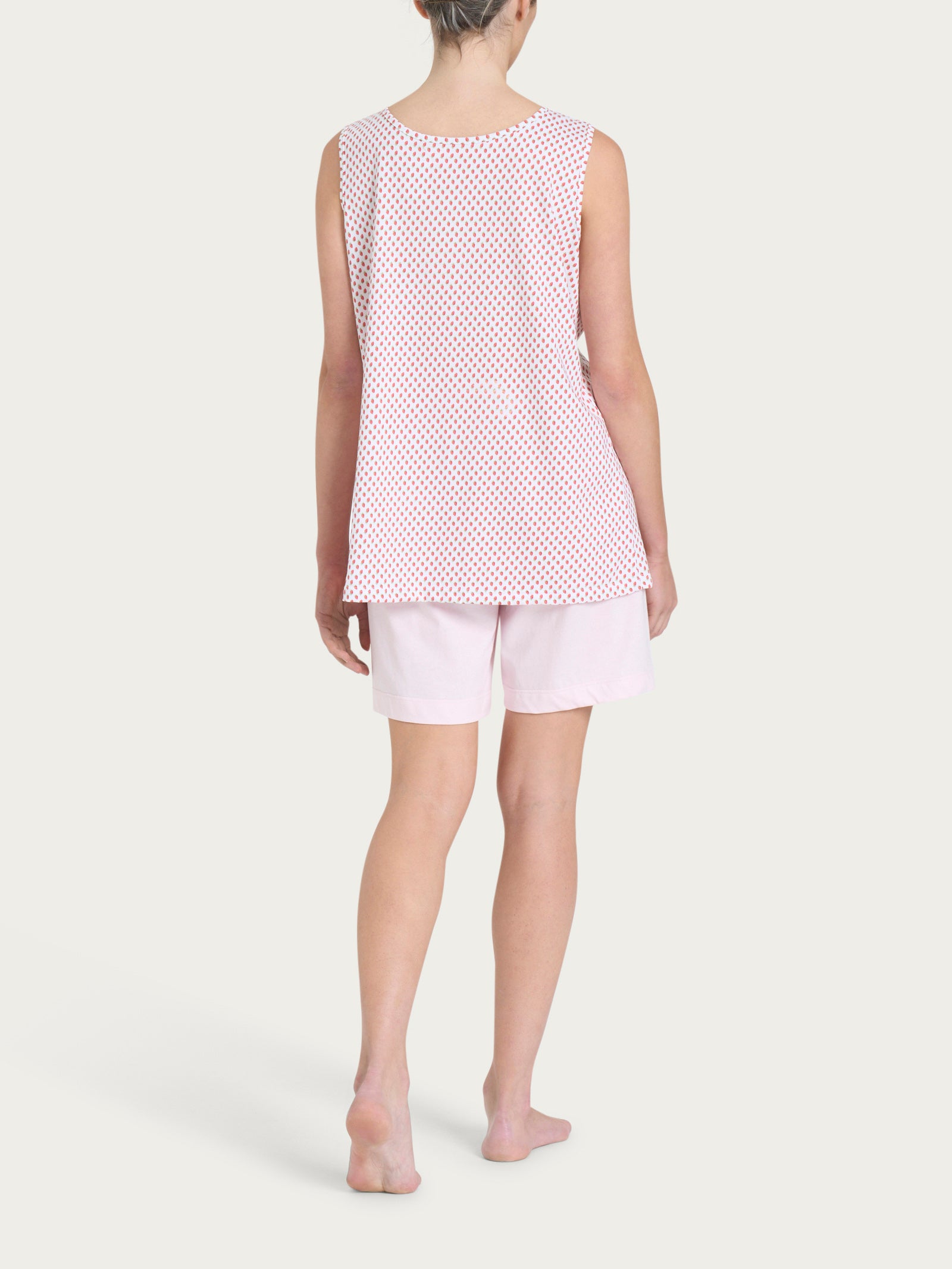Ragno Jersey Cotone pigiama corto spalla larga bianco