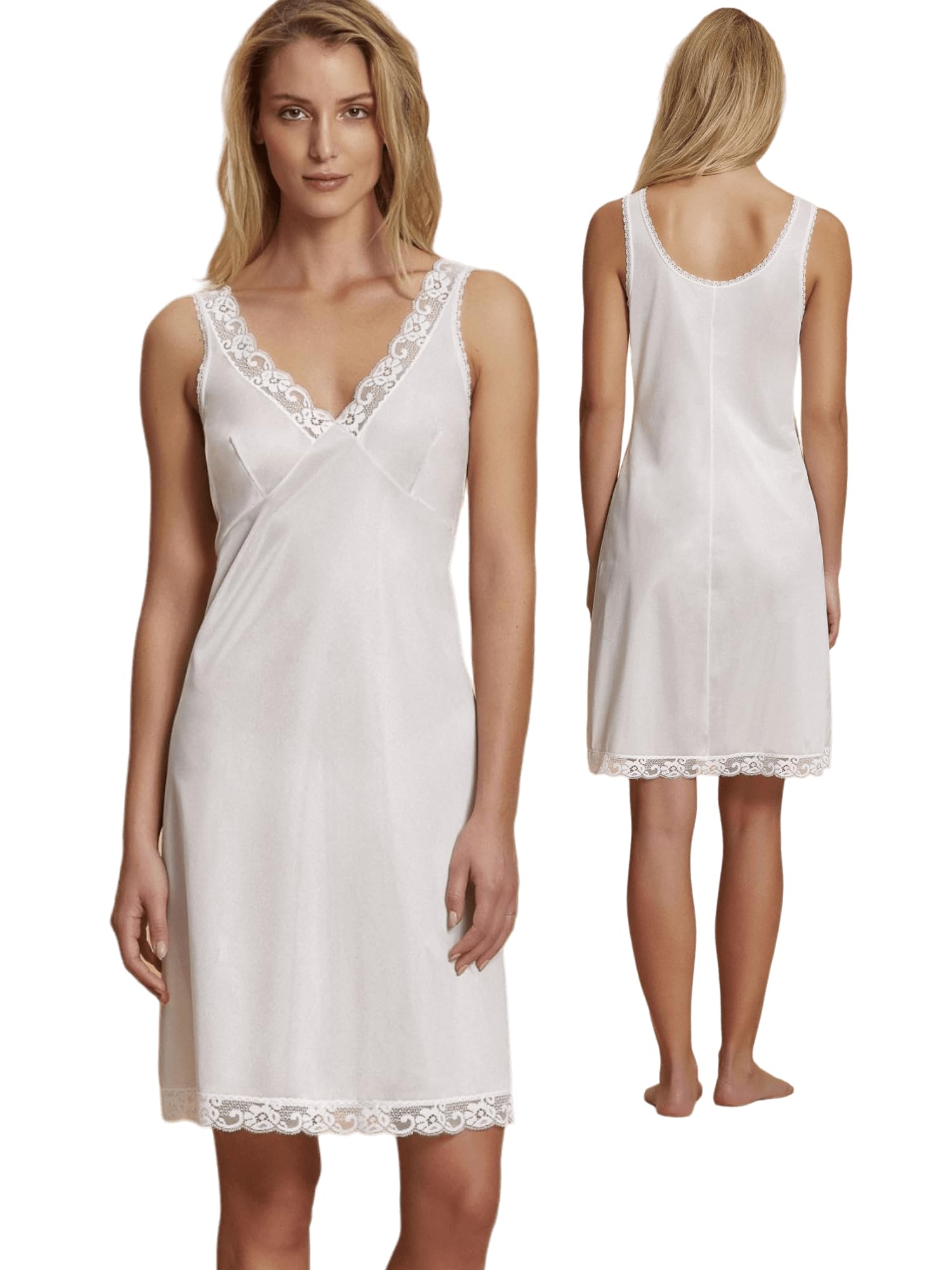 Lady C sottoveste lunga donna classica pizzo elegante