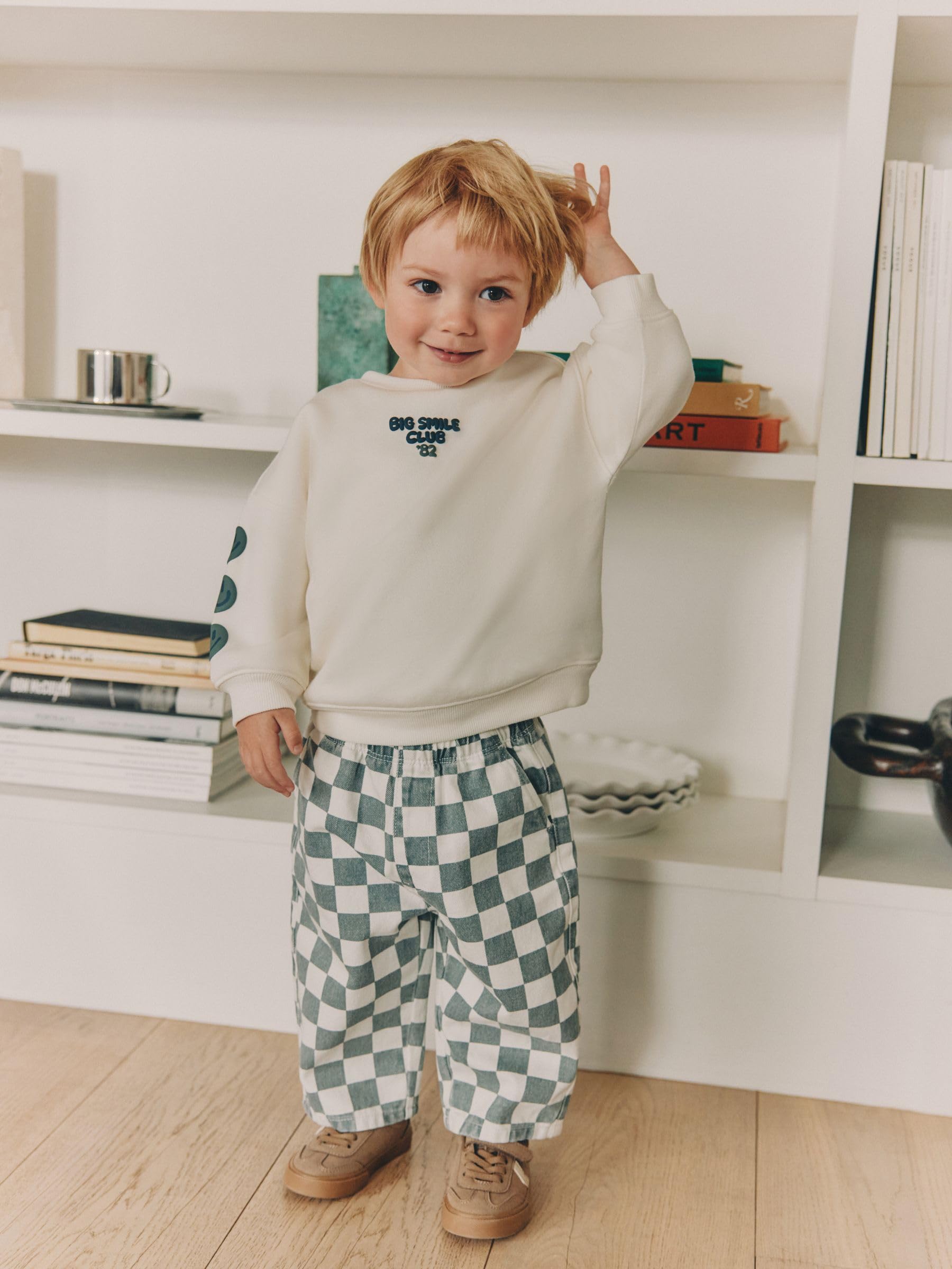Next completo bimbo maglia e pantaloni bianco verde