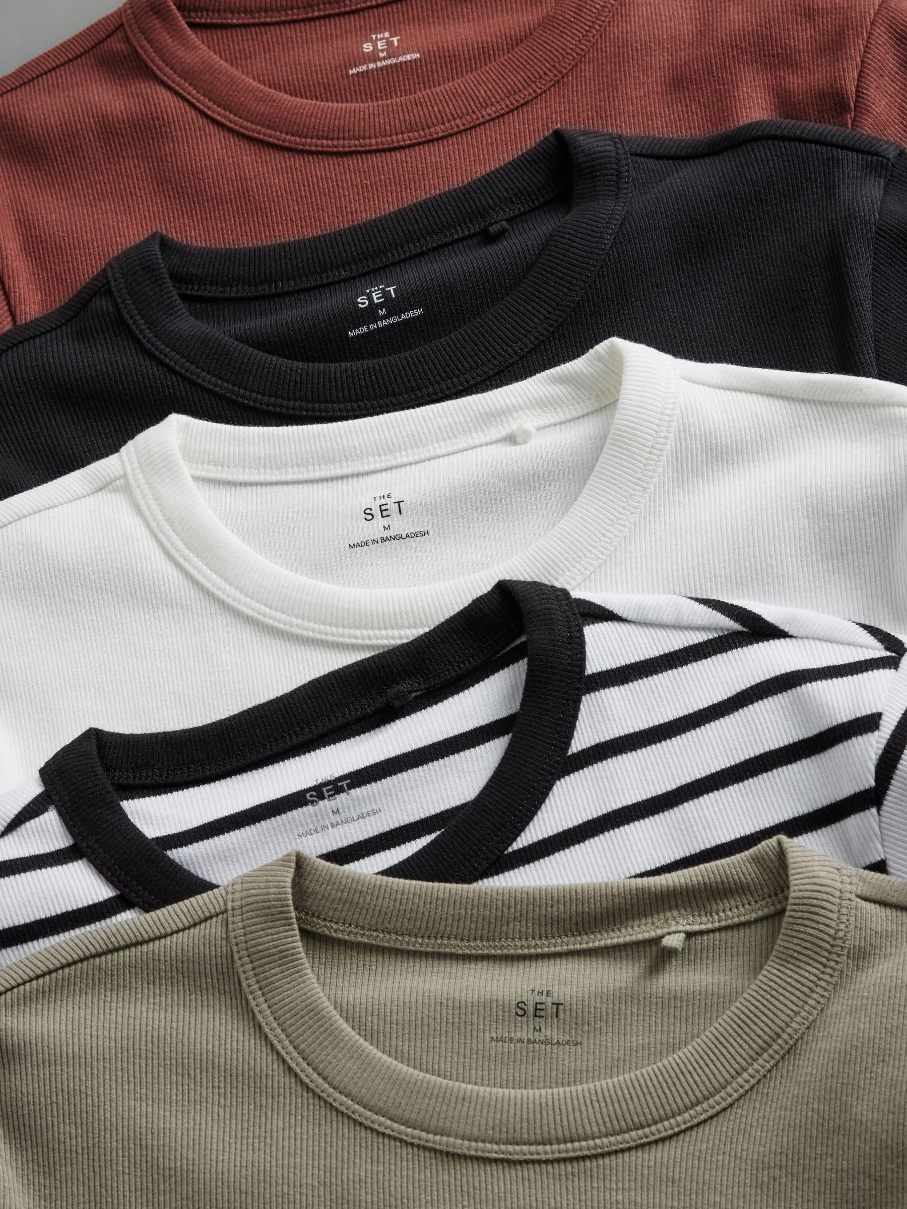 Next The Set Pack 5 Magliette donna a costine corte