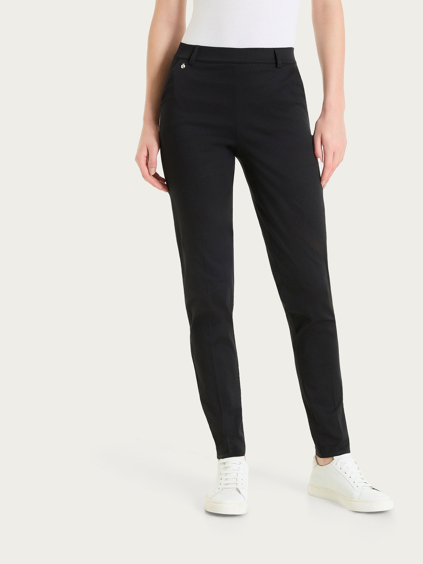 Ragno Satin Power Pantalone Chino Slim Nero elegante