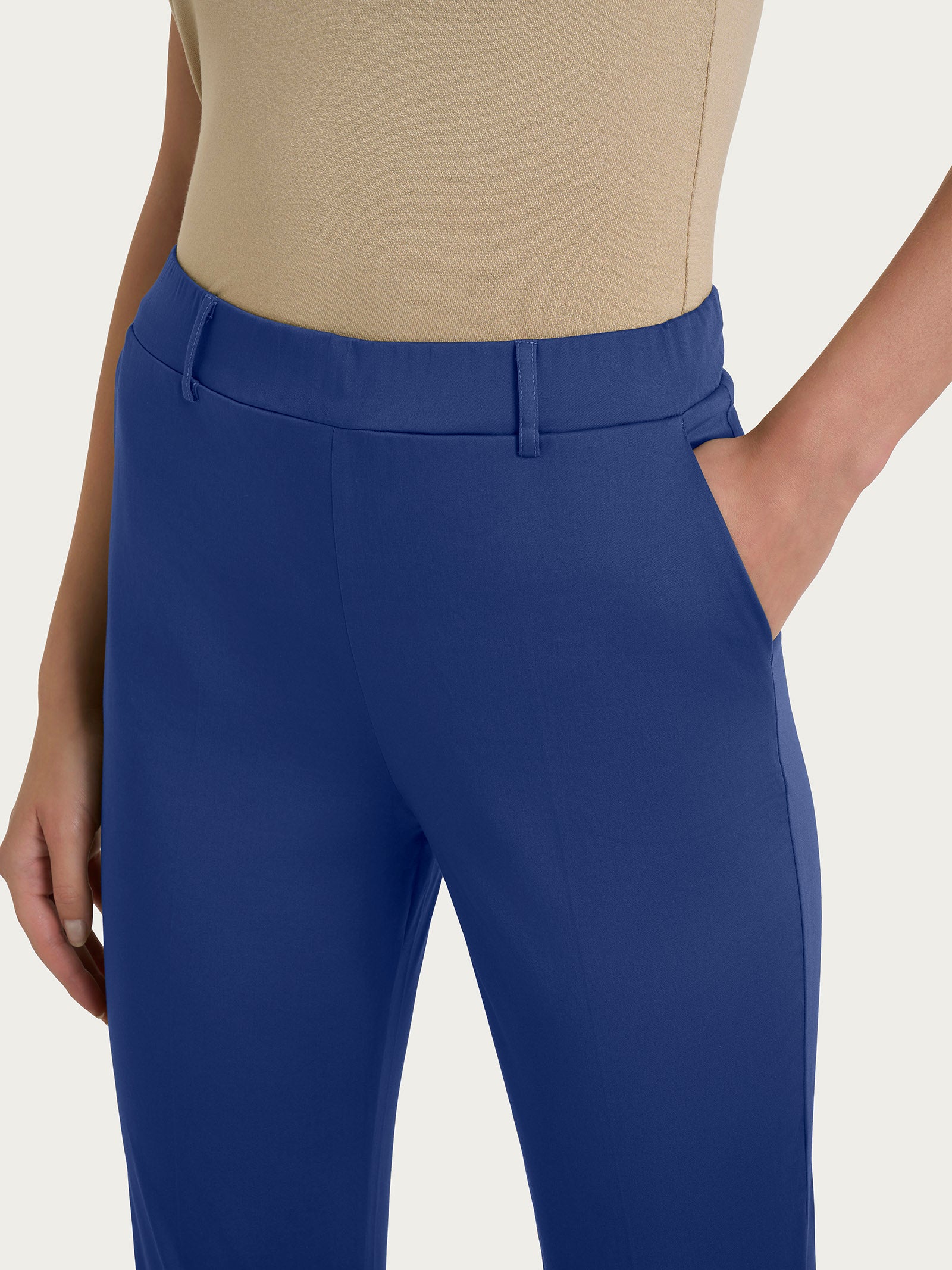 Ragno Satin Power pantalone dritto Blueberry risvolto