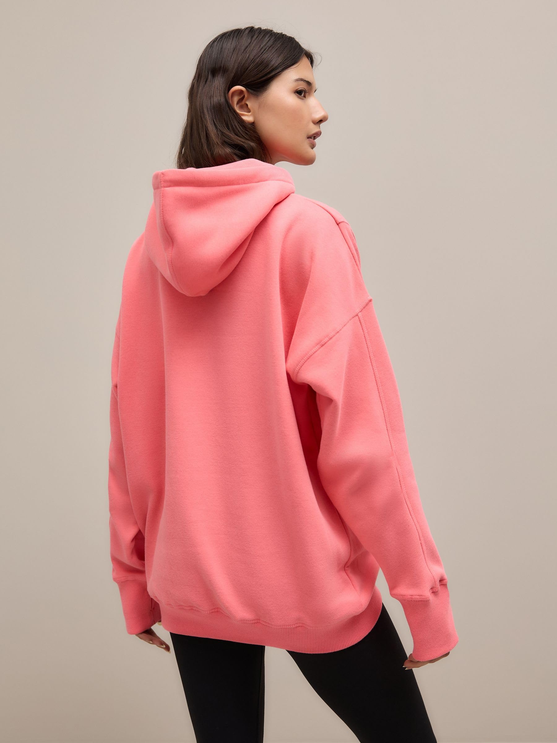 NEXT Lunga Cappuccio Rilassata Felpa Donna S Rosa Vestibilità Comoda