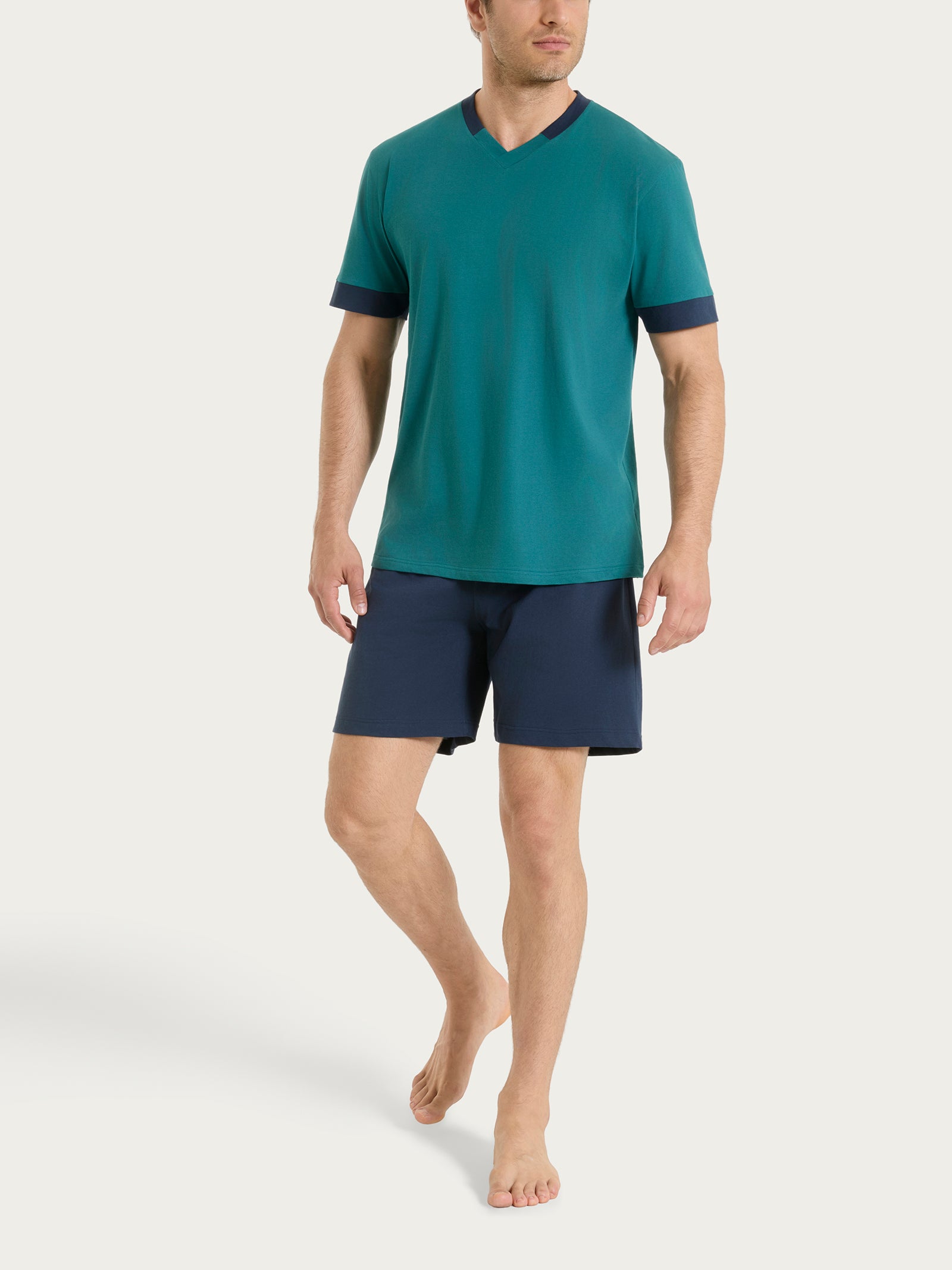 Ragno Jersey Cotone Pigiama Corto Scollo V Bayberry