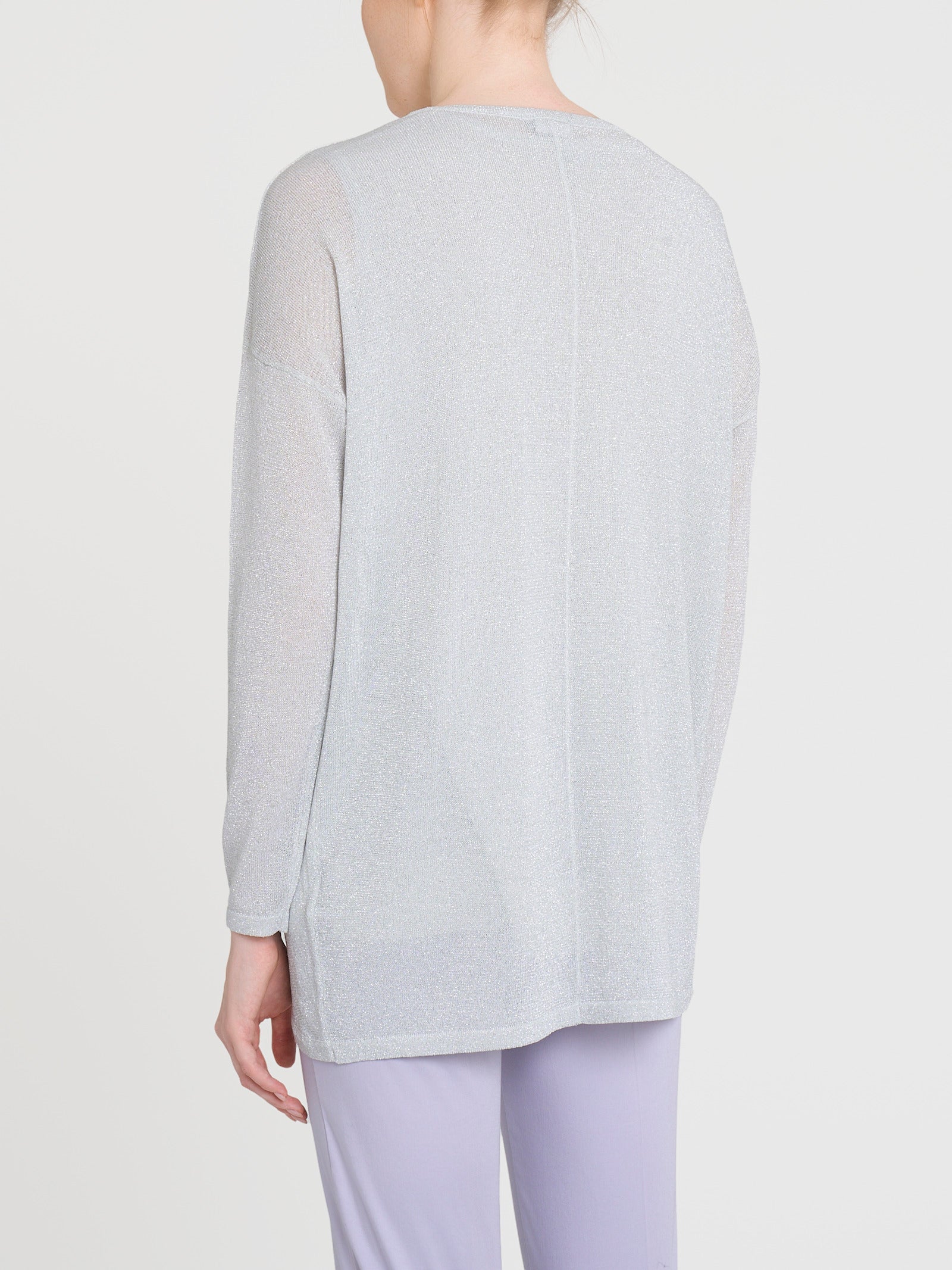 Ragno Viscosa Summer cardigan Bianco crêpe lurex aperto