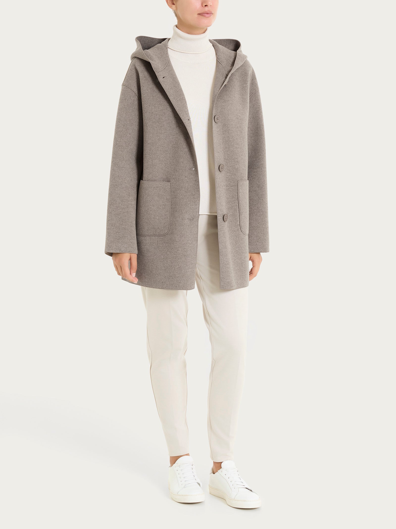 Ragno Vegan Wool Giaccone con Cappuccio Glace Mel caldo