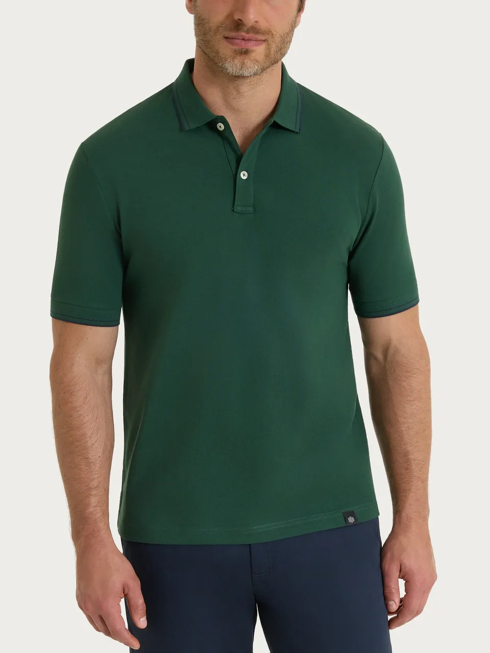 Ragno Eco Cotton Piquet Stretch polo uomo verde Pineneedle